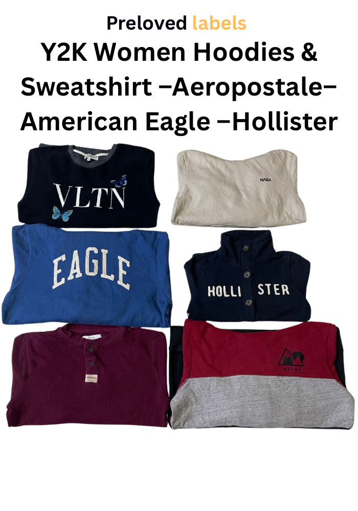 Y2K女性用フーディー＆スウェットシャツ – American Eagle、Aeropostale、Hollister、Bundle – (wcv: 371)