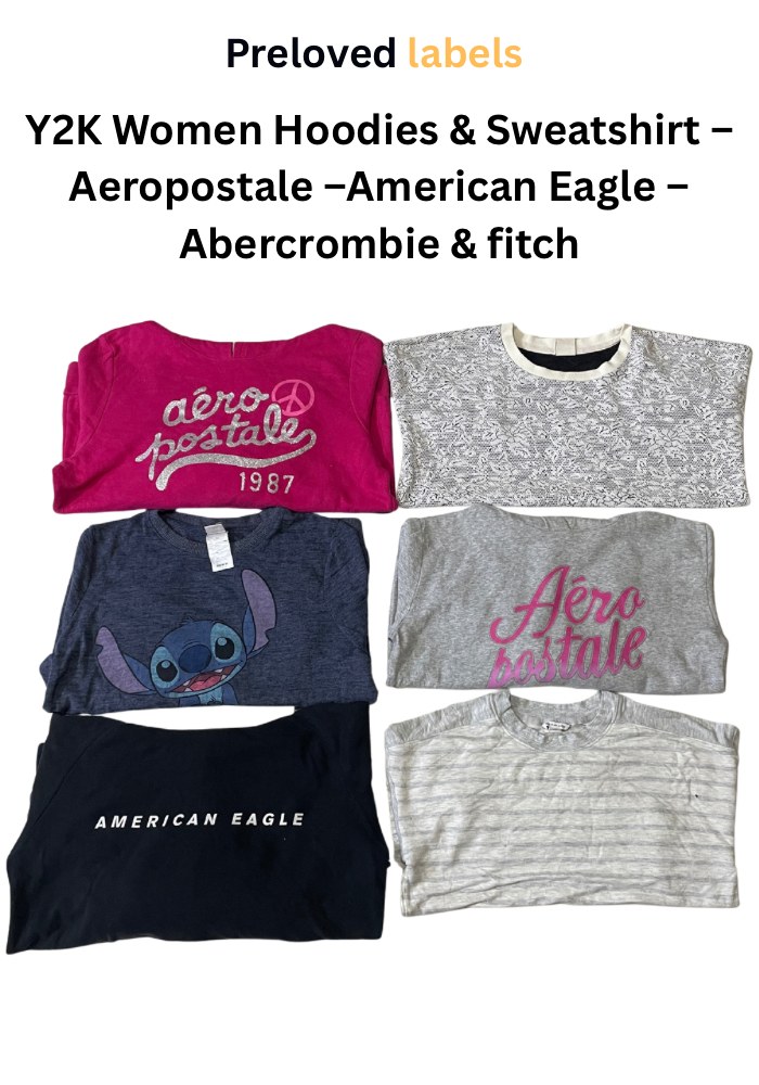 Y2K Women’s Hoodie & Sweatshirt – American Eagle, Aeropostale, Abercrombie & Fitch, Bundle –(wcv: 371)