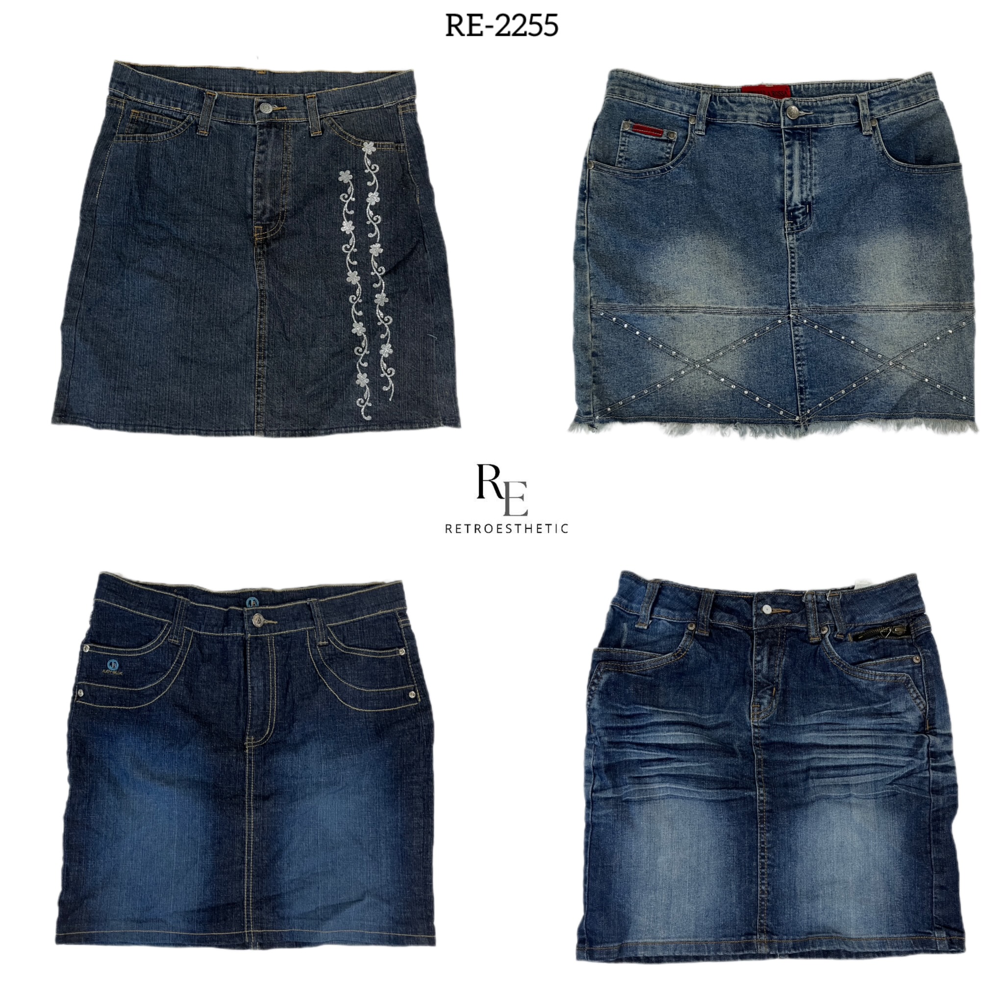 Y2K IT Girl Saias Mini de Jeans (RE-2255)