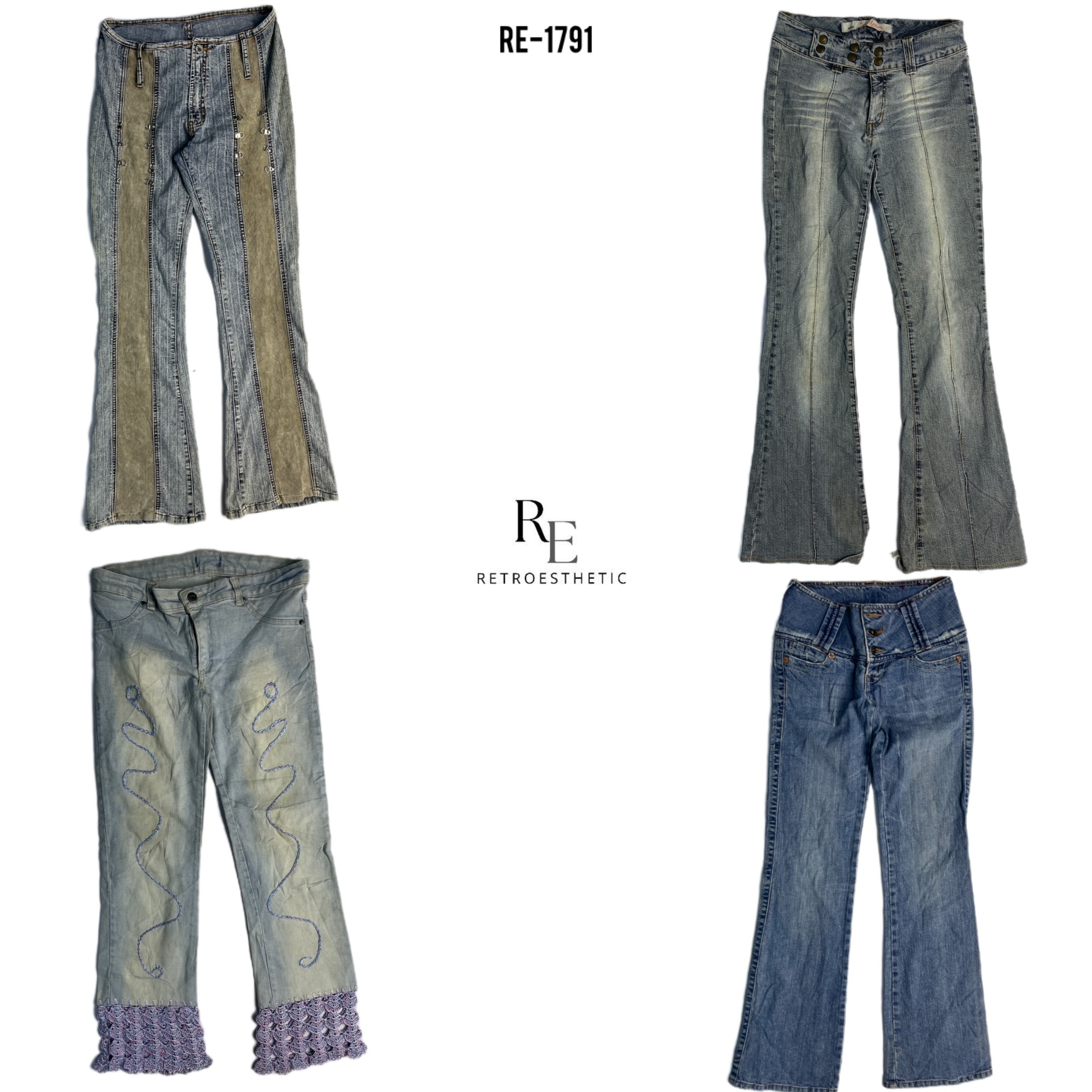 Y2K IT Girl Unique Denim Jeans(RE-1791)