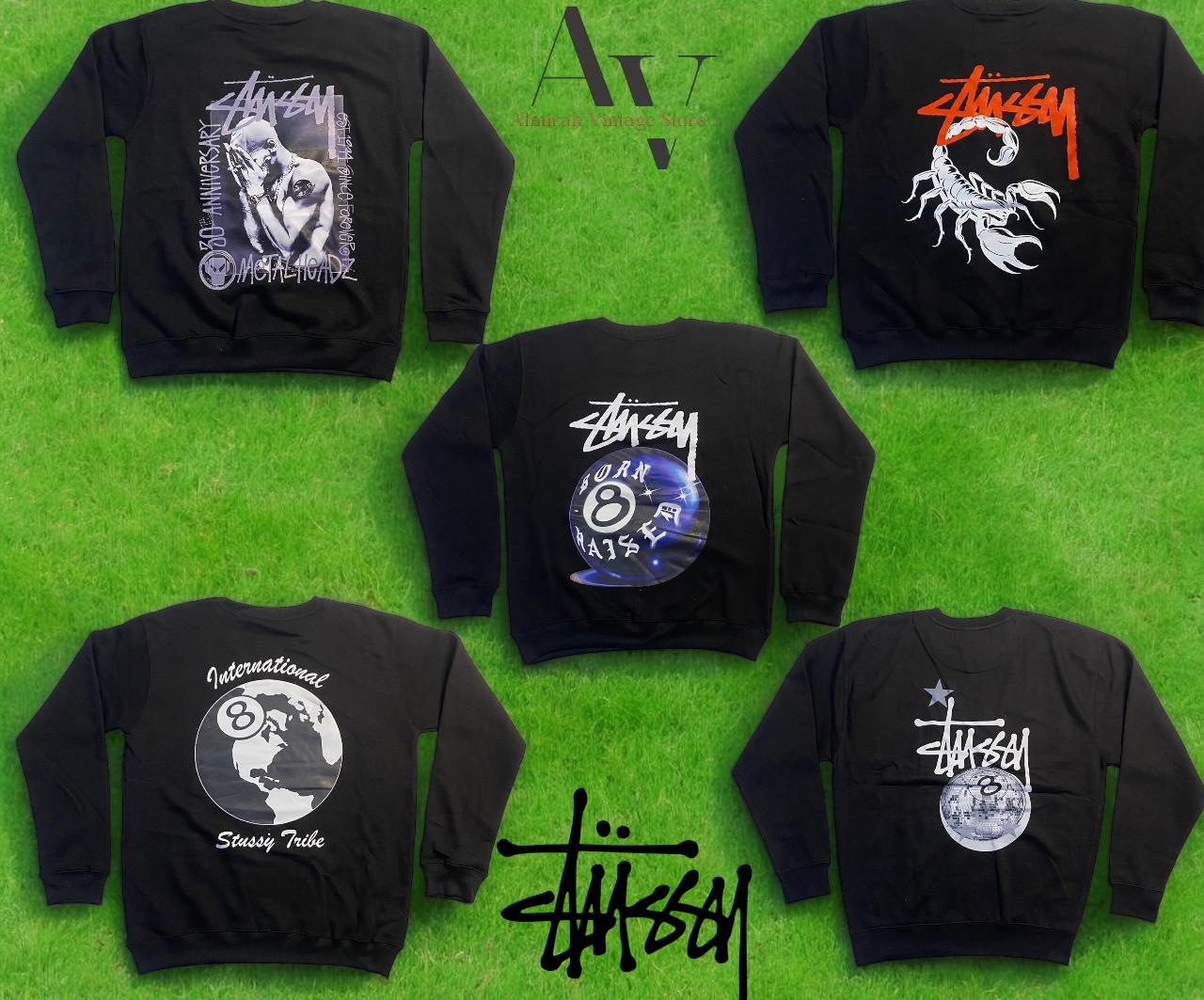 Sweatshirts imprimés de style retravaillé Stussy