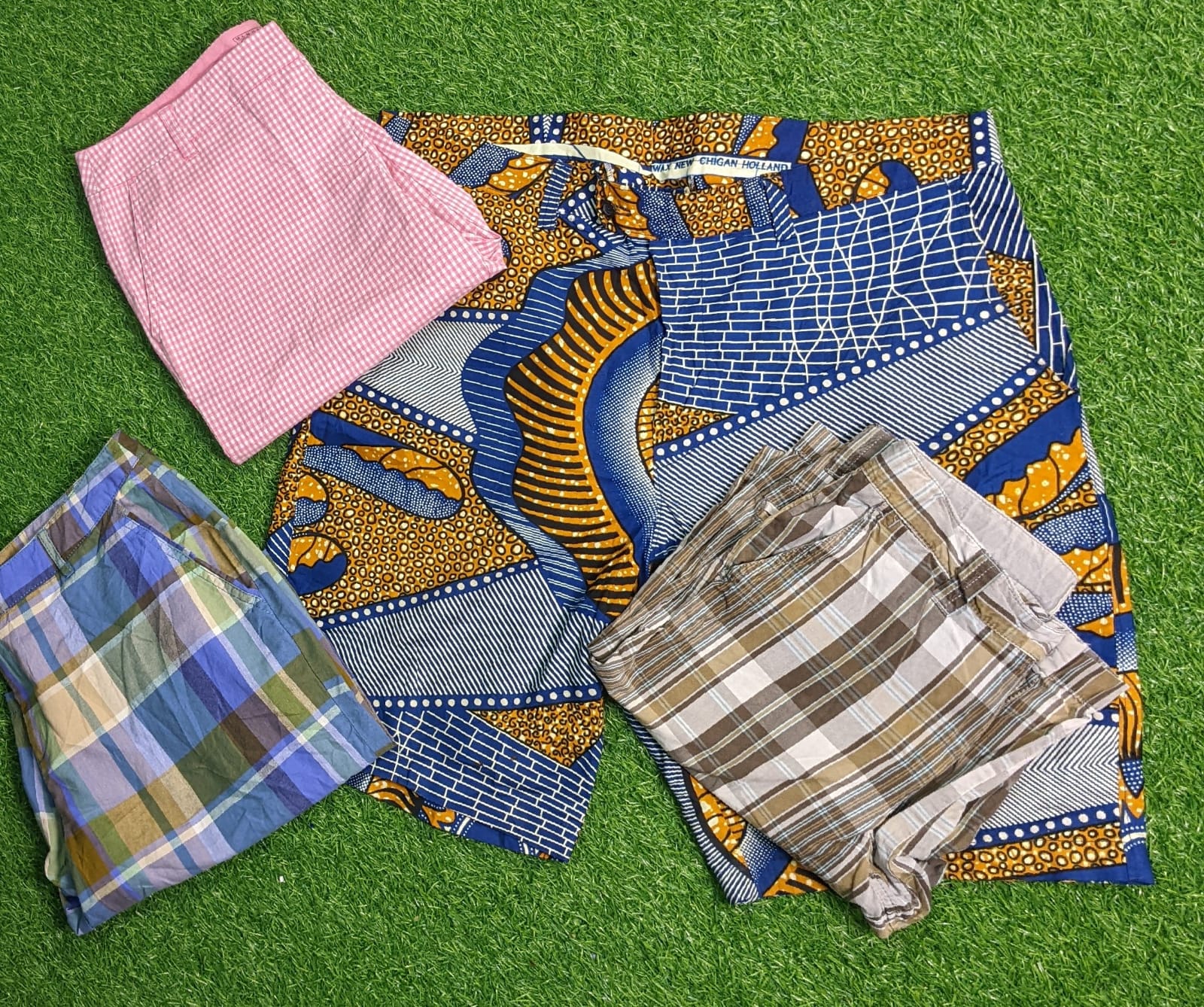 Cotton check shorts