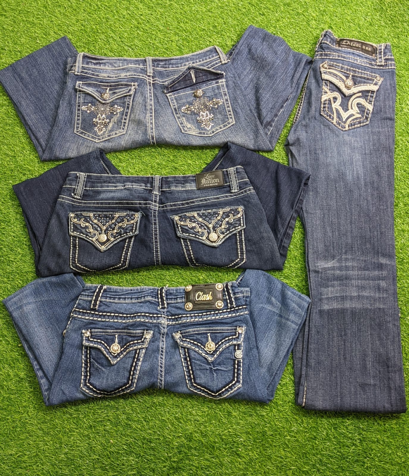 Flap style fashion jeans