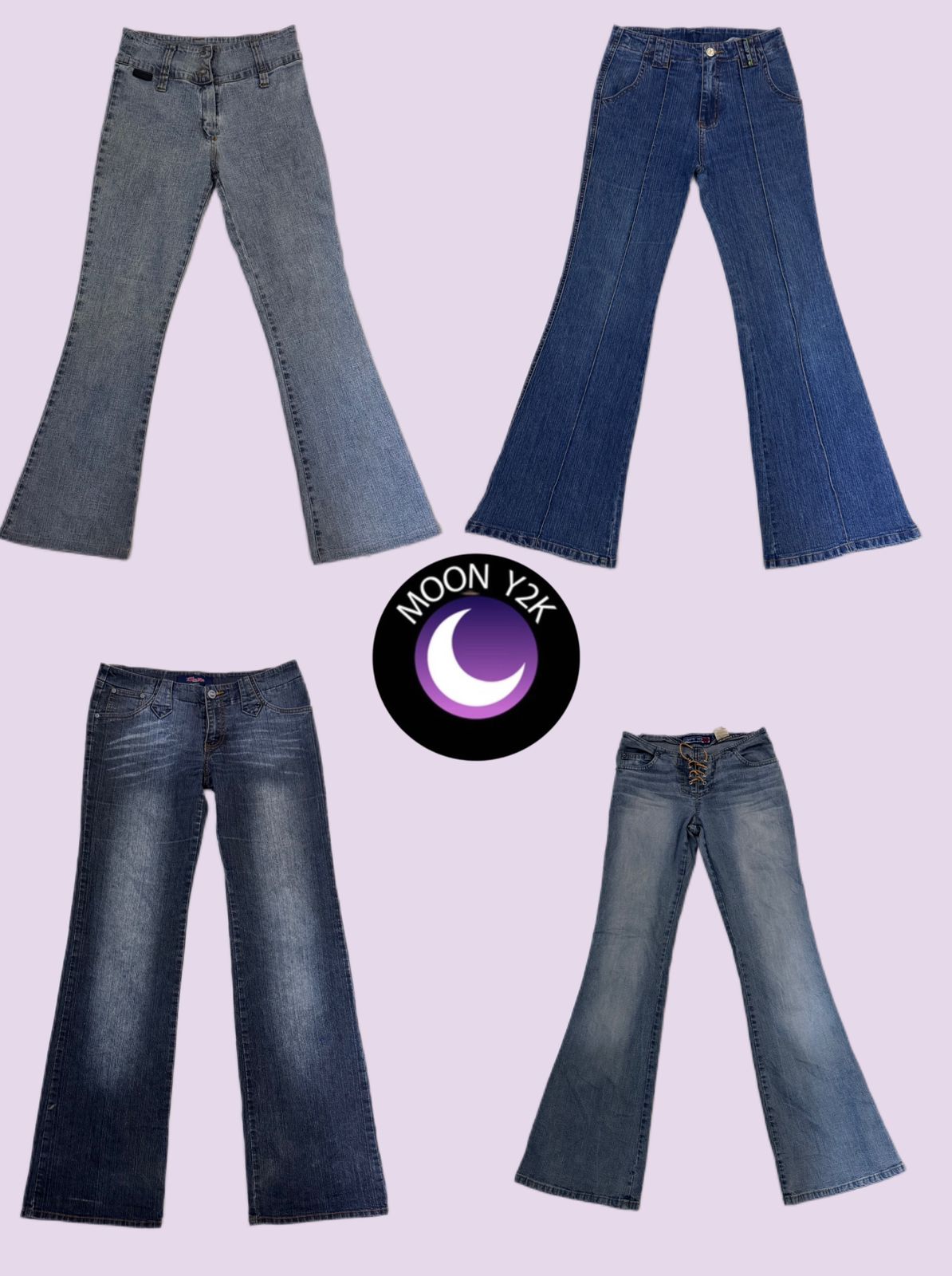 Jean en denim évasés de l'ère Britney Y2K (M-511)