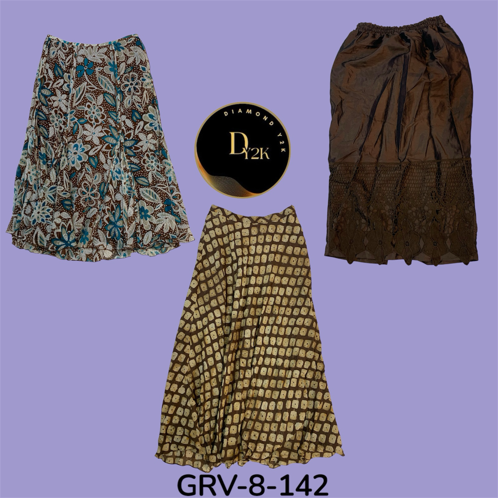 Jupe en poly brown Y2k (GRV-8-142)