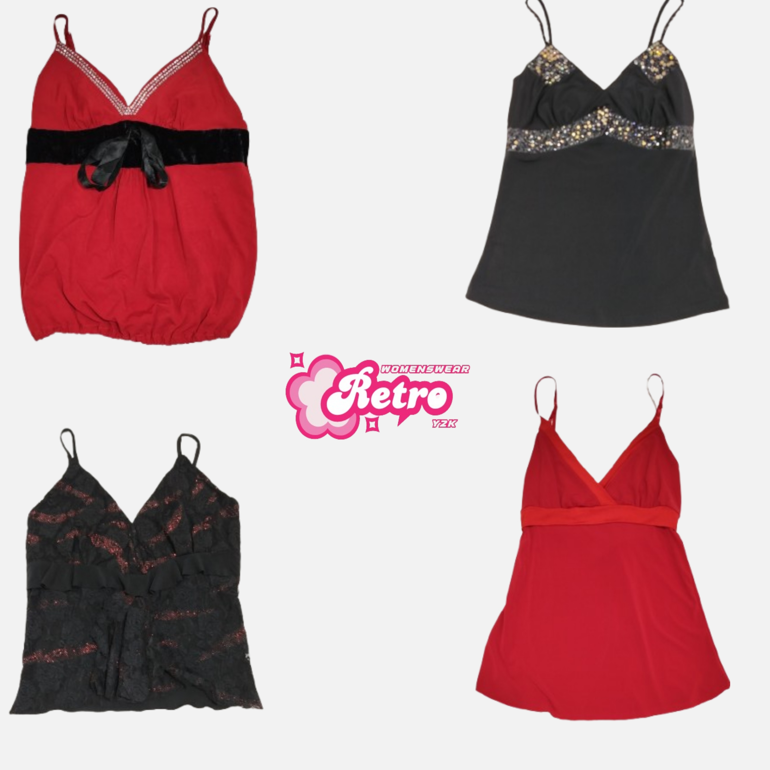 Y2K Romantik Cami Tops (Aug-34)