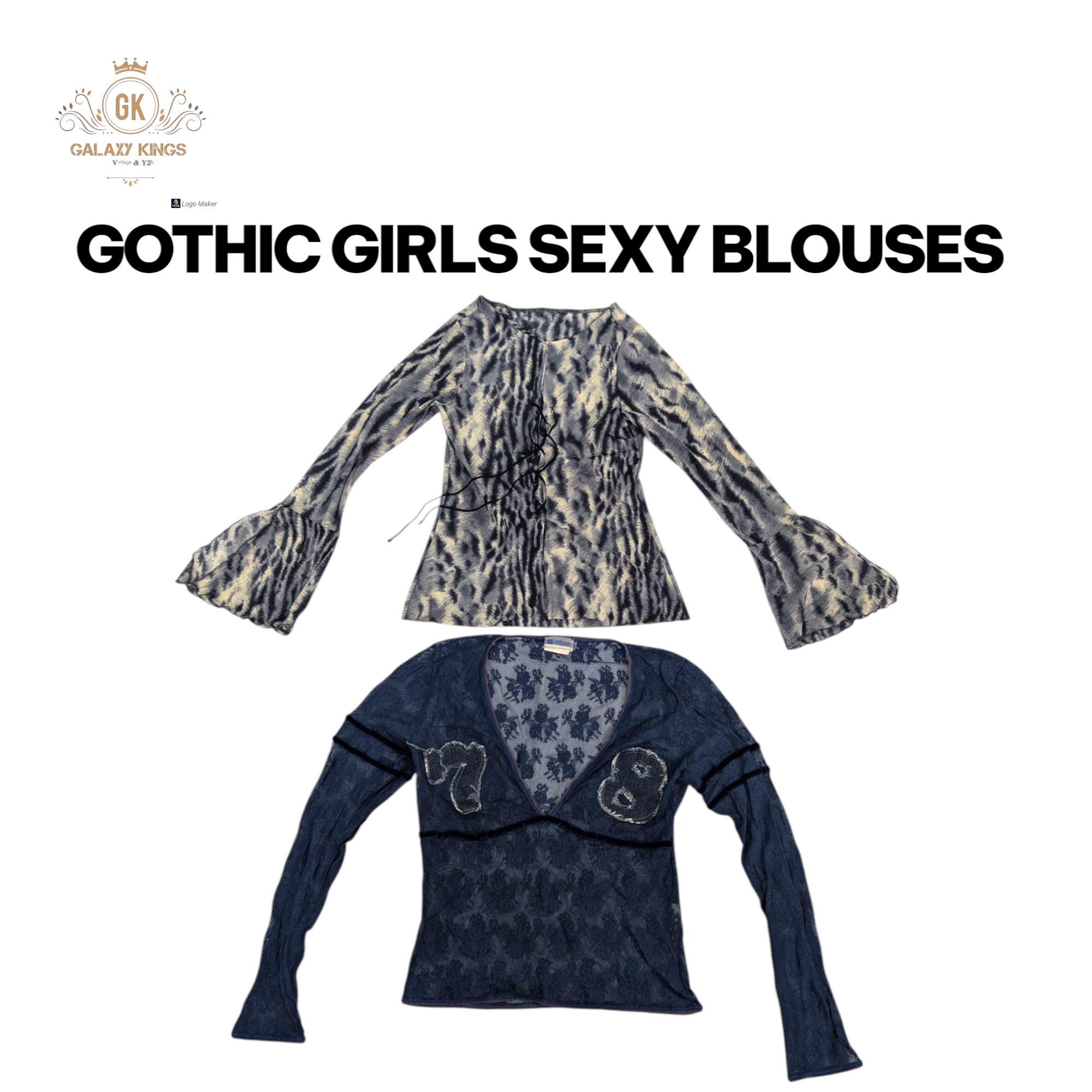 Blusas Sexy de Manga Longa para Garotas Góticas