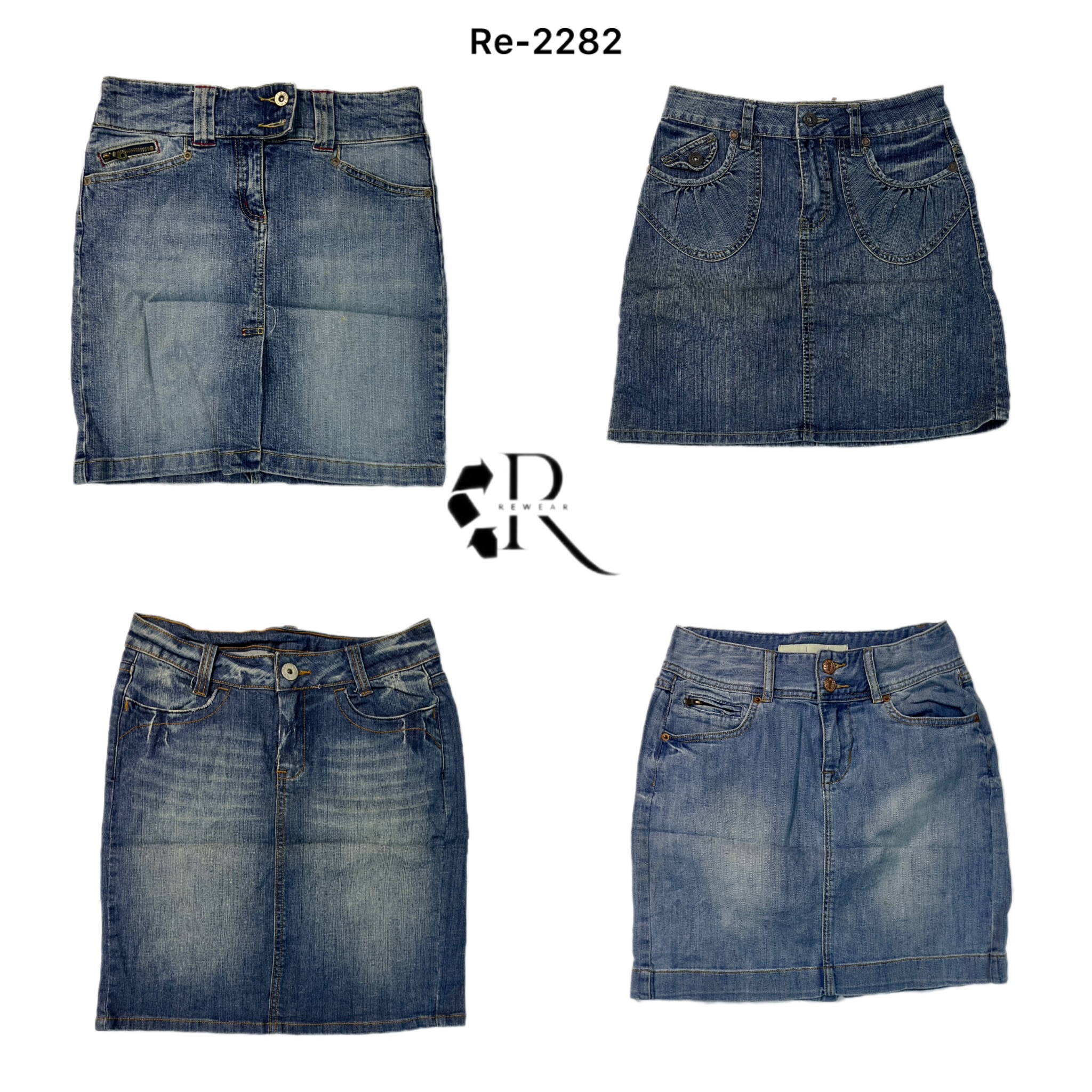 Gonne midi in denim dell'era Britney Y2K (RE-2282)