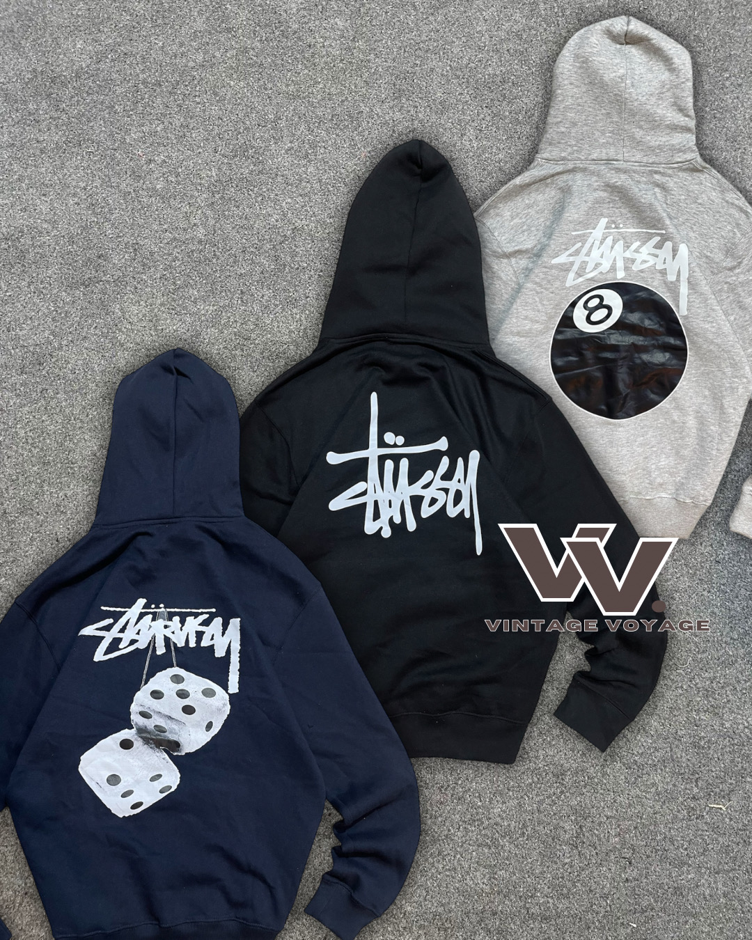 Stussy Rework Style Graphic Pullover Hoodies - #12825