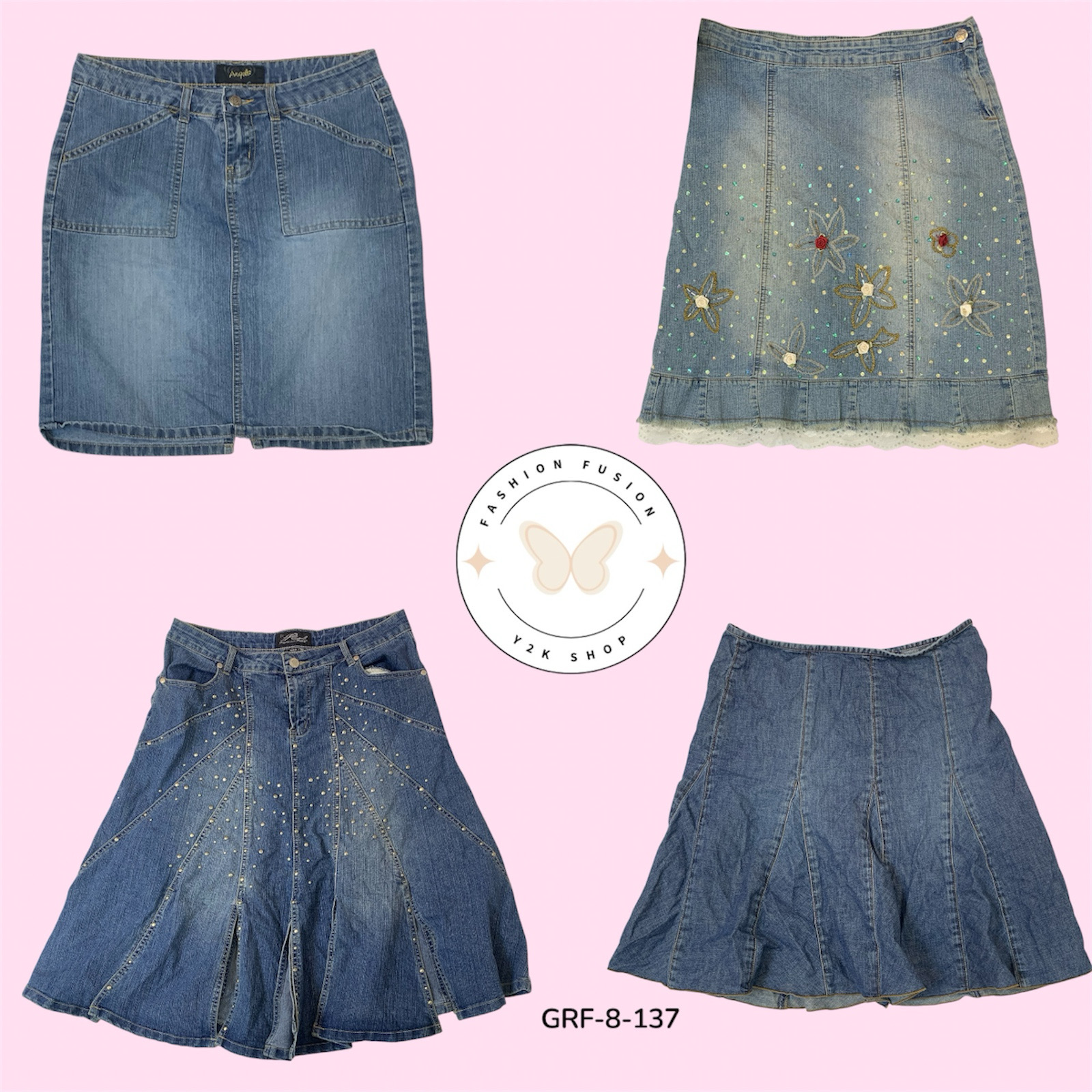 Authentic Y2K Denim Long Skirt – Retro Chic Fashion (GRF-8-137)