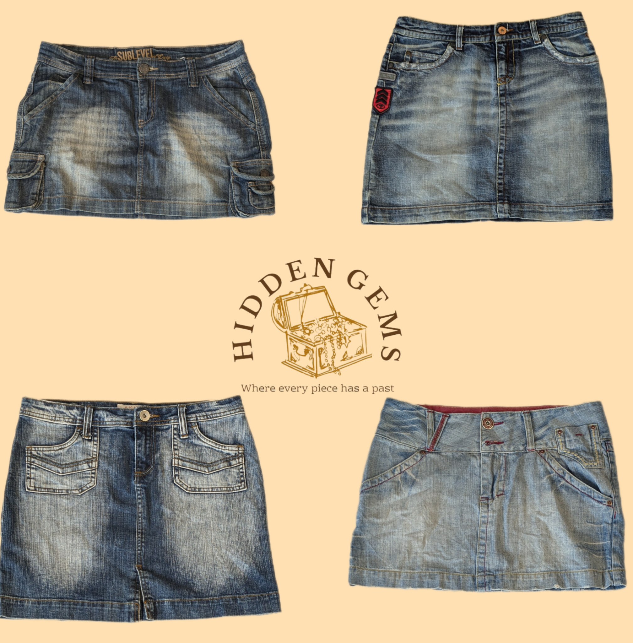 Y2K Unique Denim Mini Skirts(HG-043)