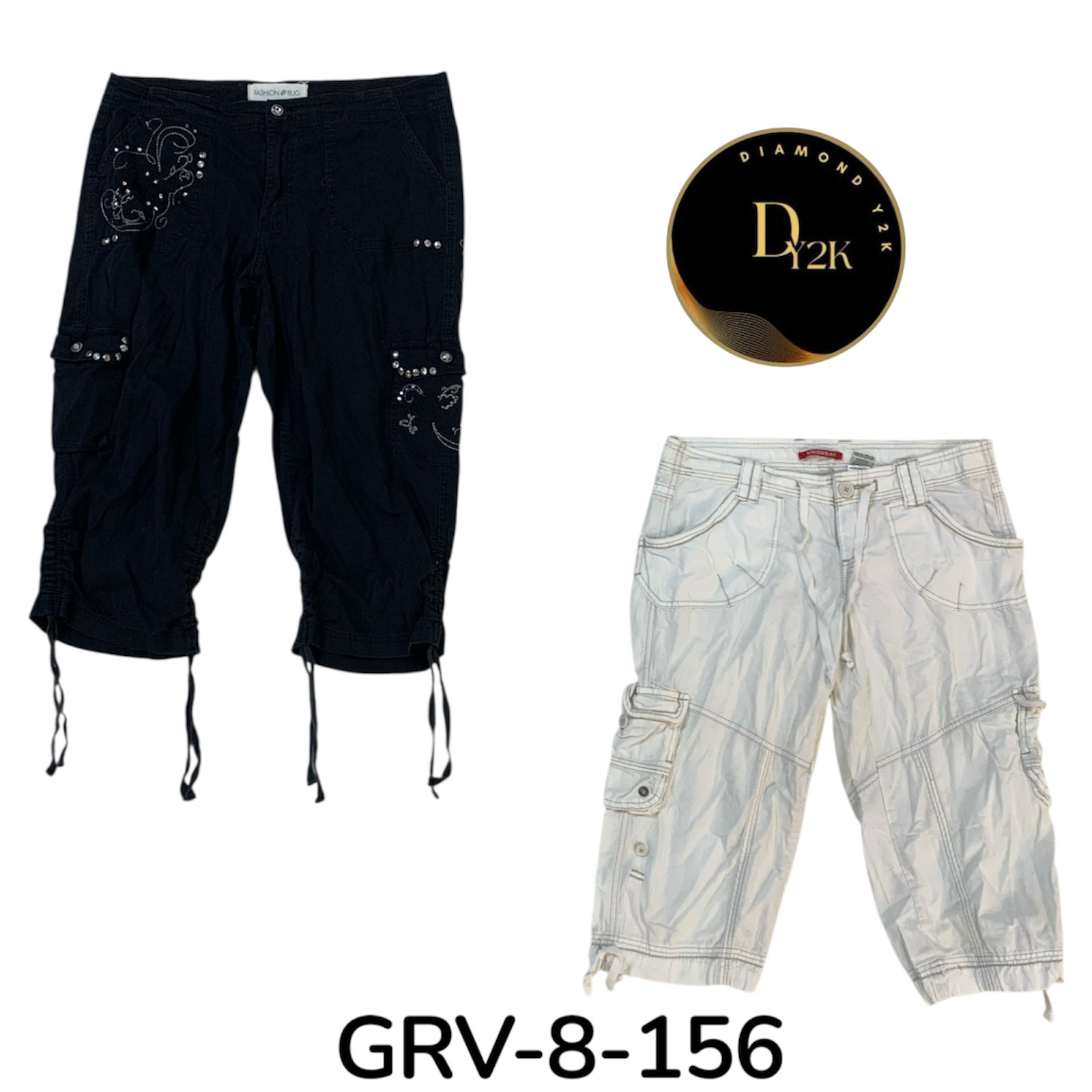 Y2k black and white capri (GRV-8-156)