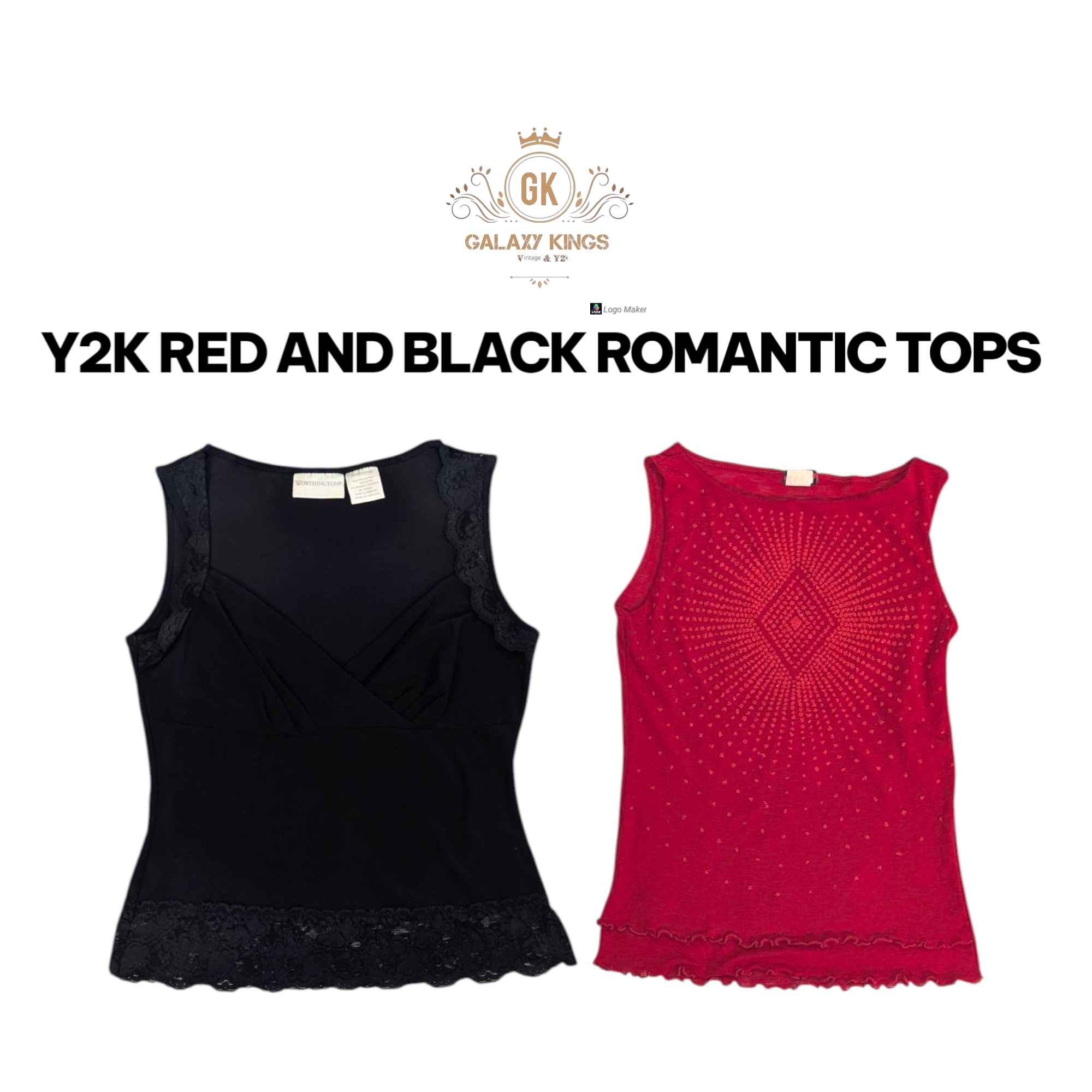 Blouses romantiques sexy rouges et noires