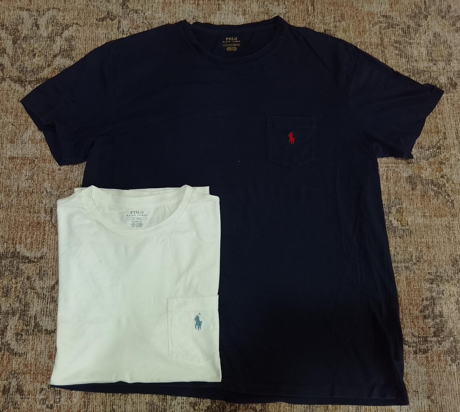 CR4868 ヴィンテージ ラウンドネック ポロ Tシャツ
