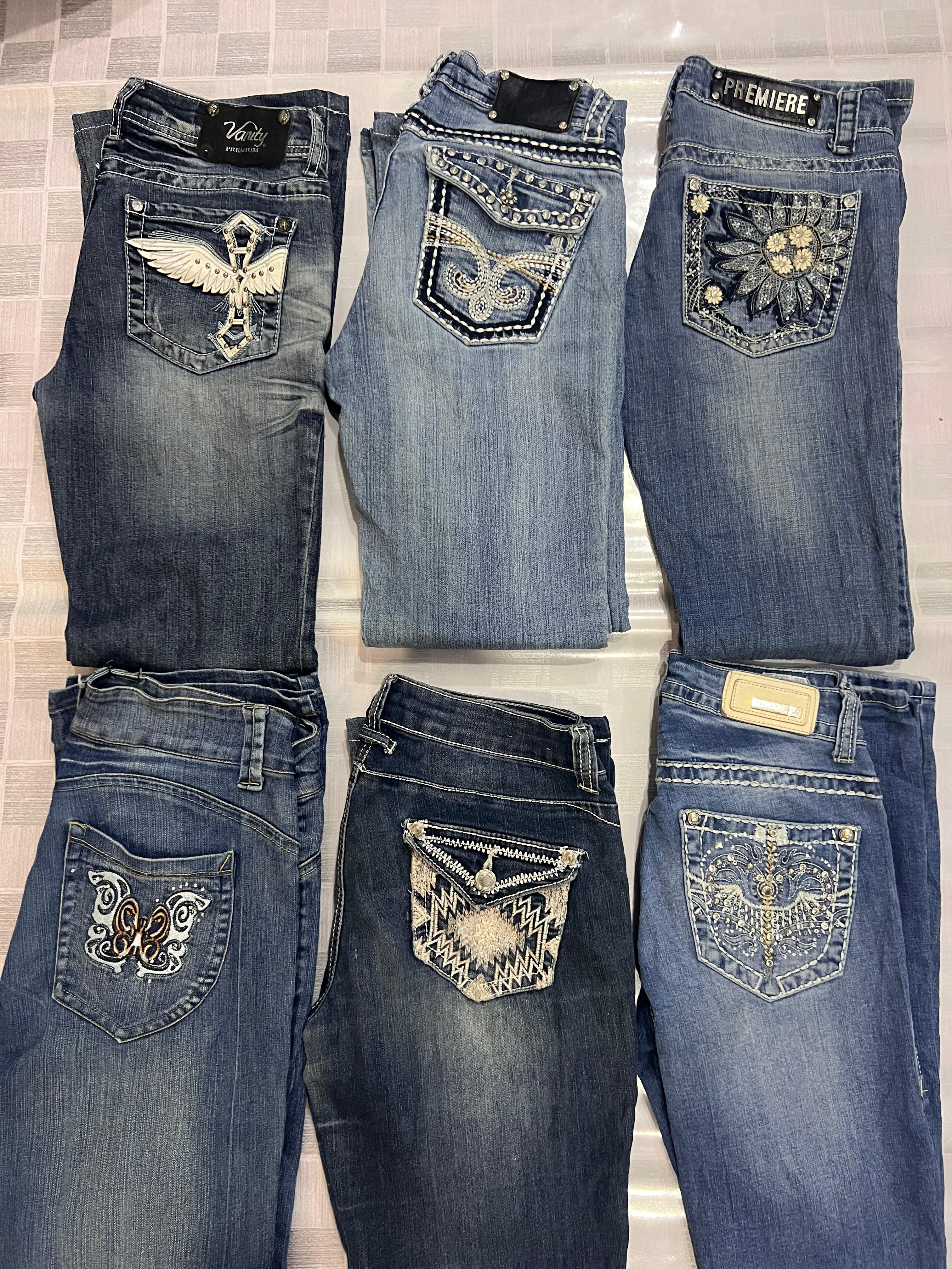 R110 Ladies Y2K Embellished Flared Jeans