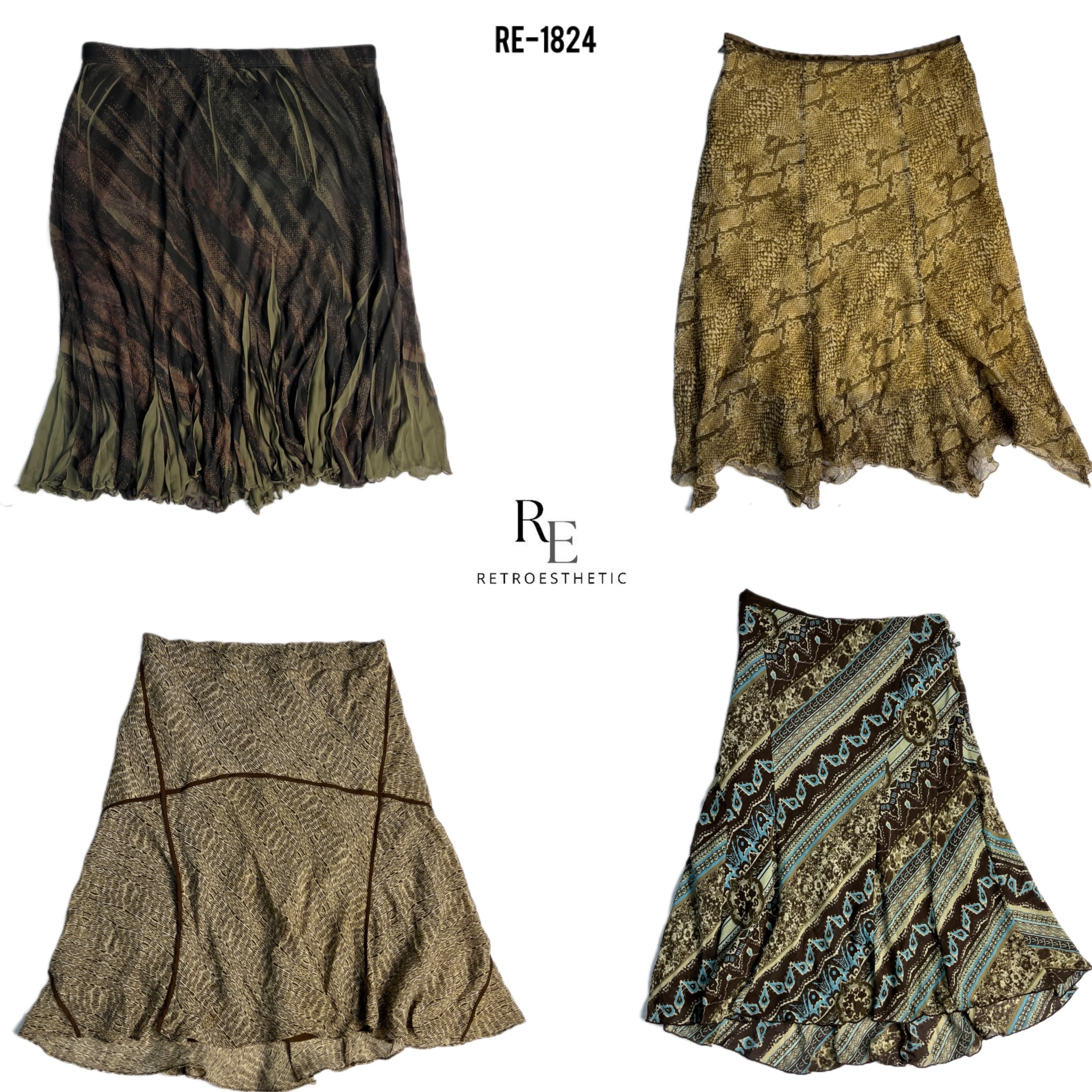Y2K Grunge Floral Poly-Röcke (RE-1824)
