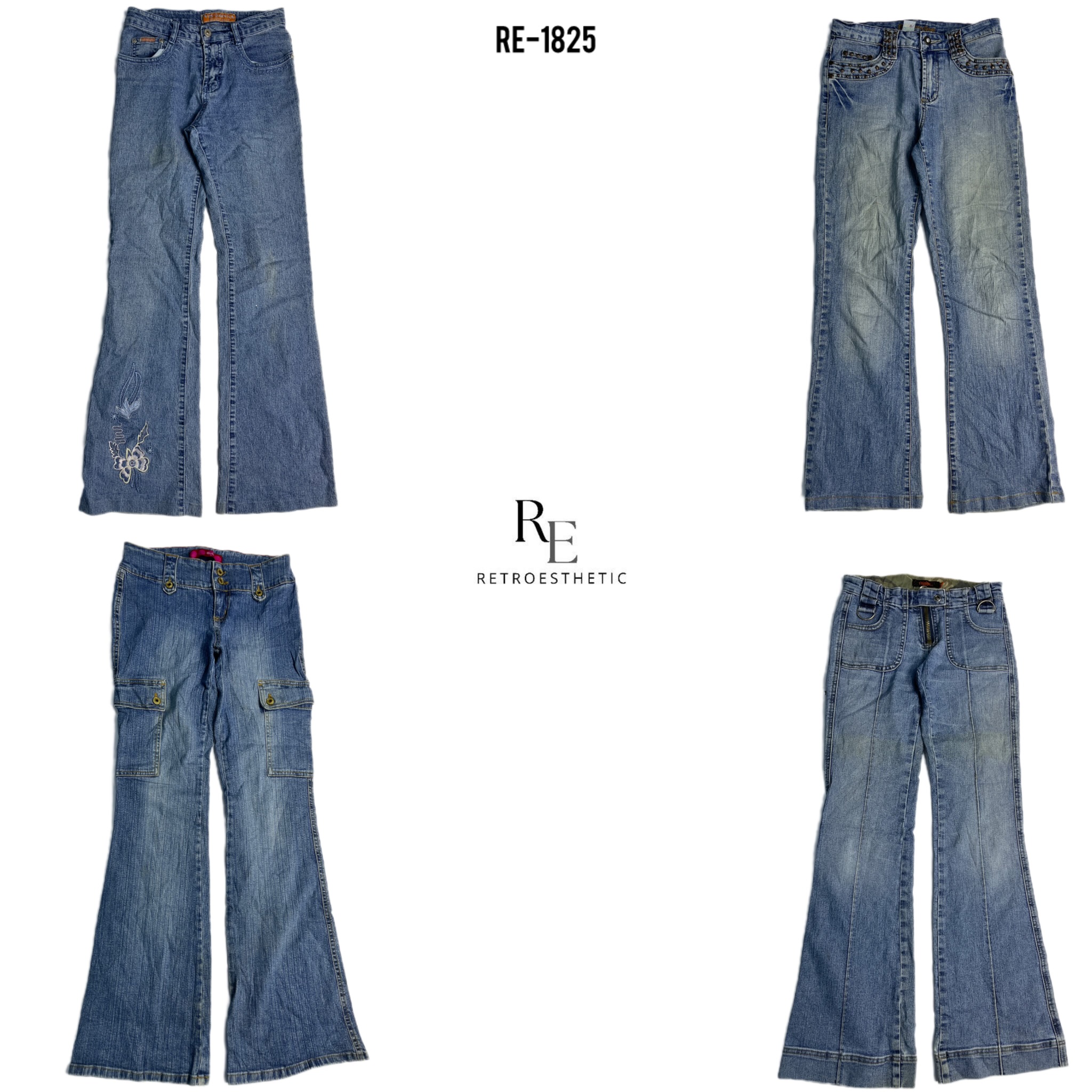 Y2K Blumen Denim Jeans (RE-1825)