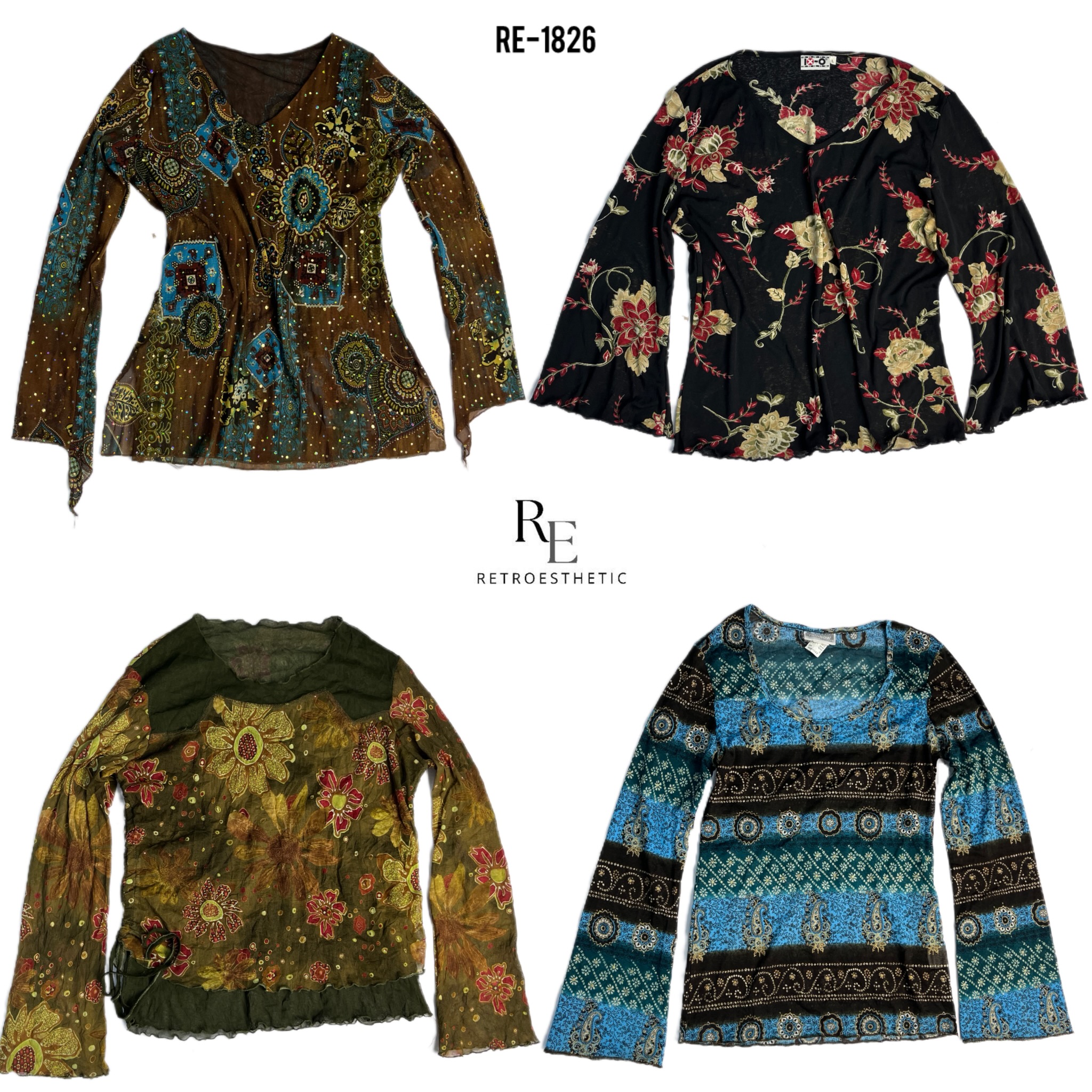 Y2K Grunge Magliette a Maniche Lunghe (RE-1826)