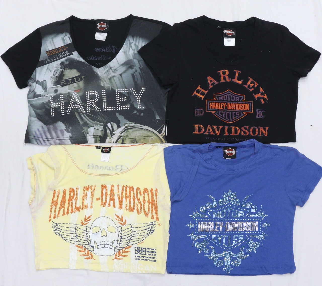 CR4875 CROP TOP UPcycled HARLEY DIVIDSON