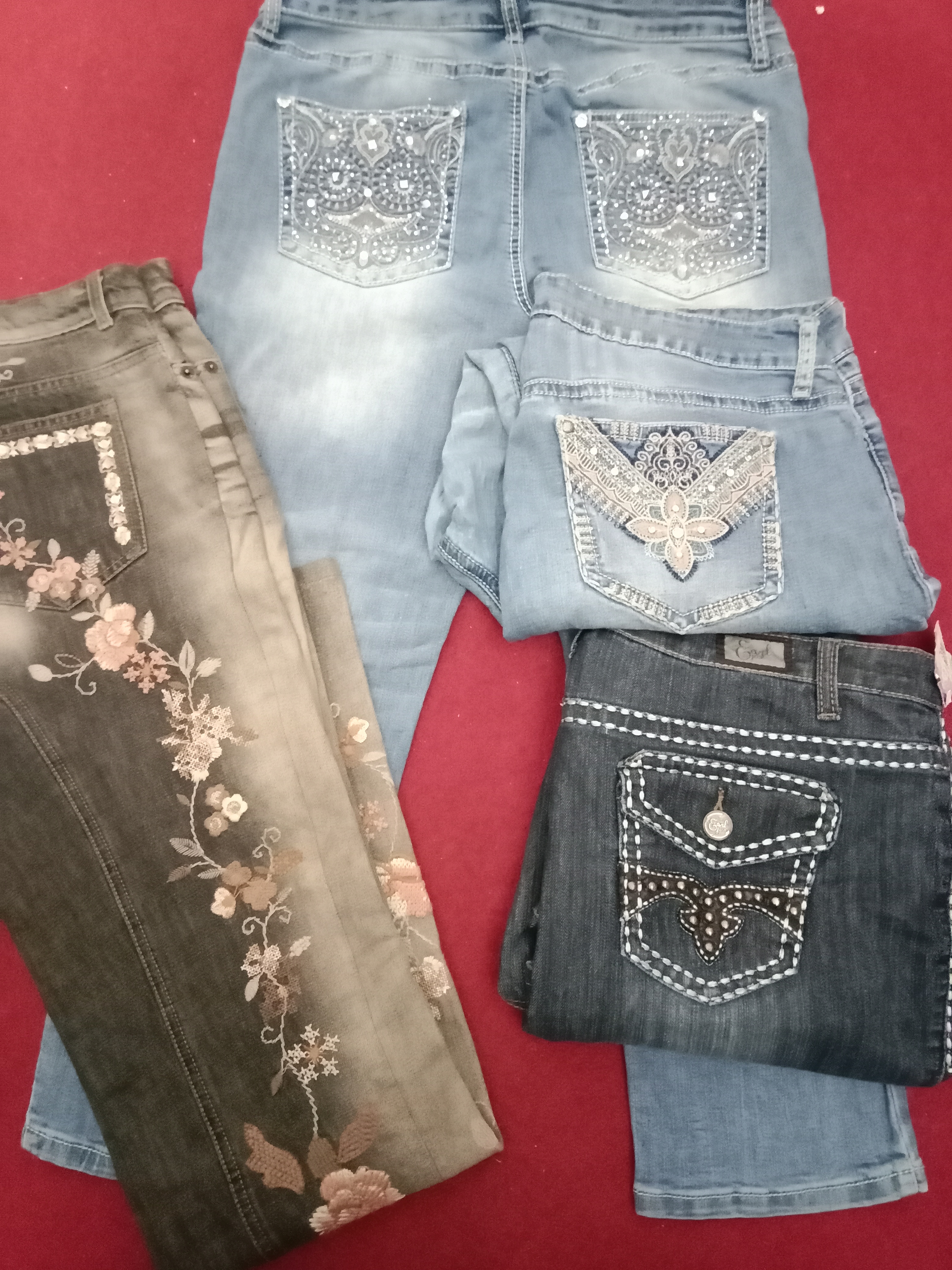 Y2k bestickte Jeans