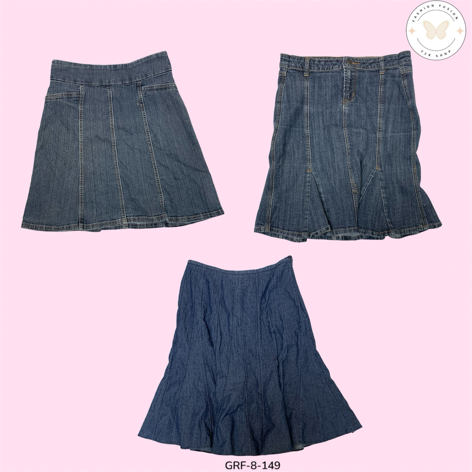 Y2K Flared Long Denim Skirt – 2000s Grunge & Boho Vibes (GRF-8-149)