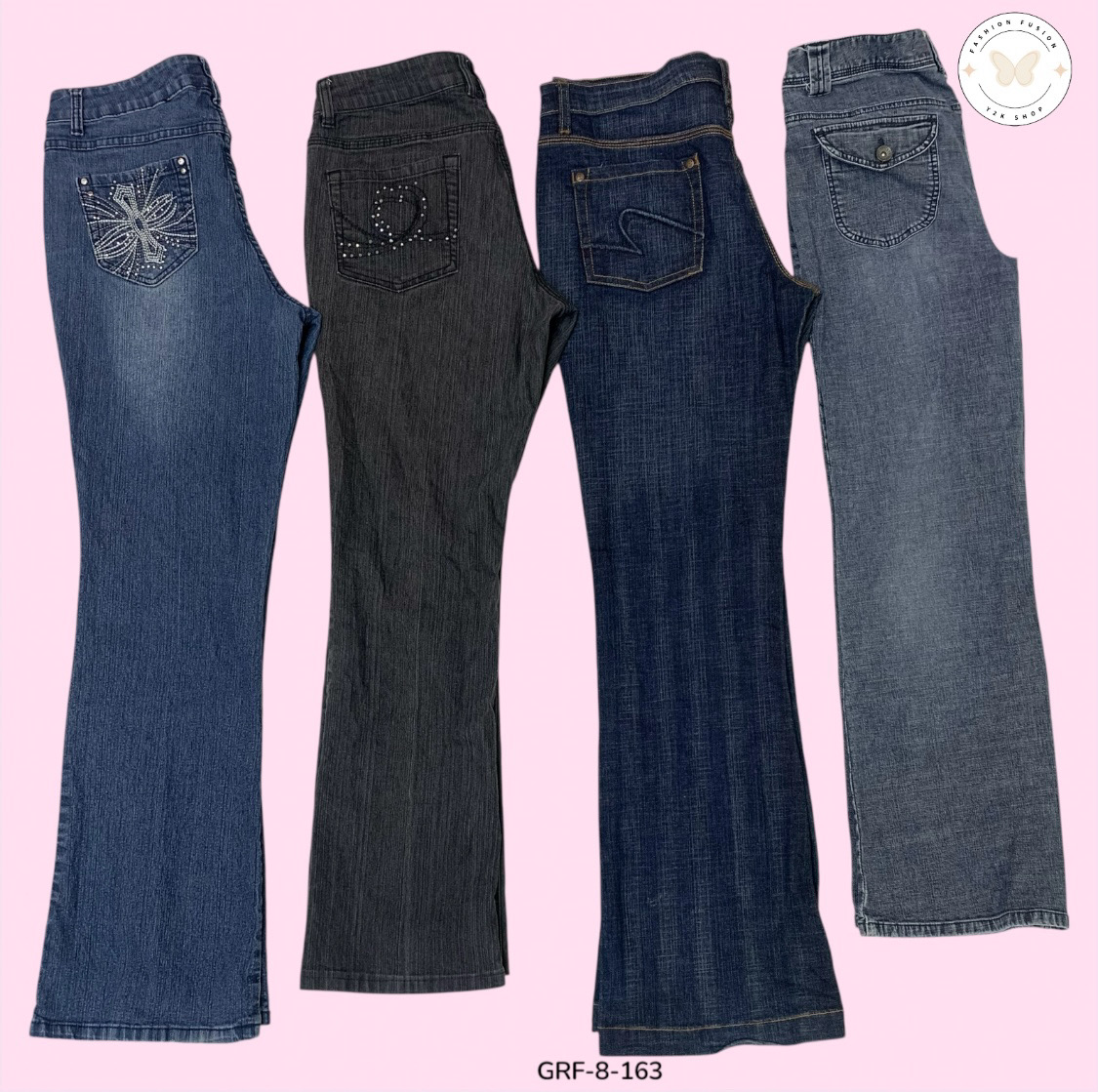 Y2K Flare Leg Jeans – Retro 2000s Streetwear Denim (GRF-8-163)