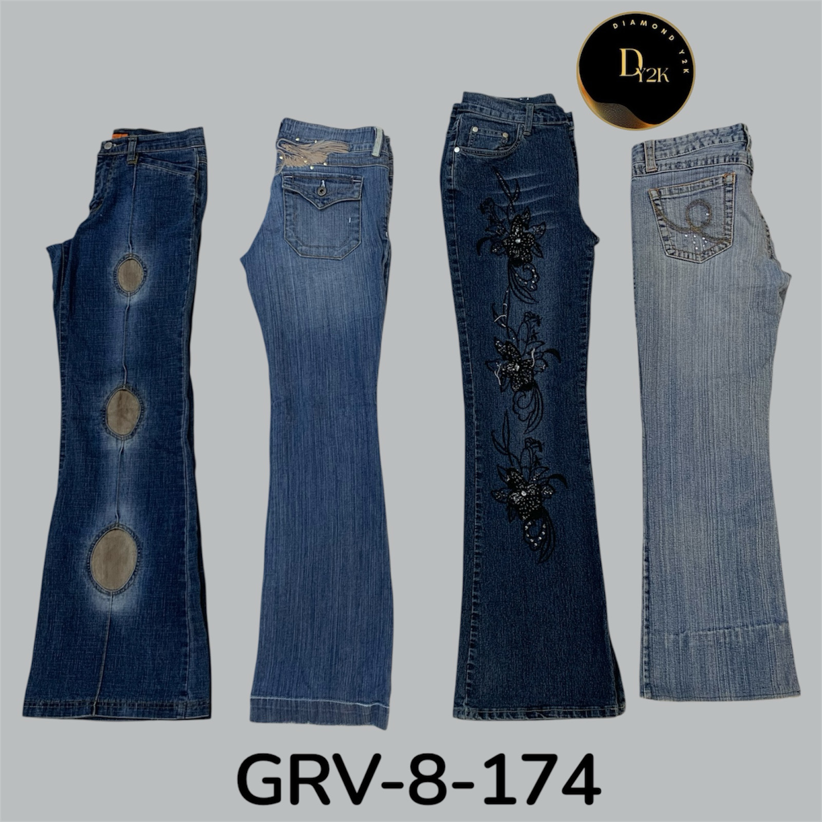 Jeans acampanados Y2K (GRV-8-174)