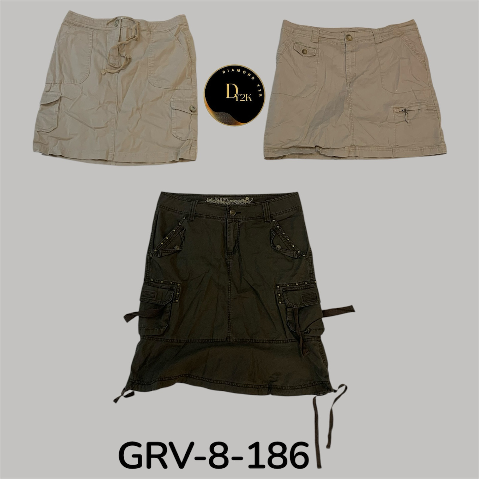Y2k cargo midi skirt (GRV-8-186)