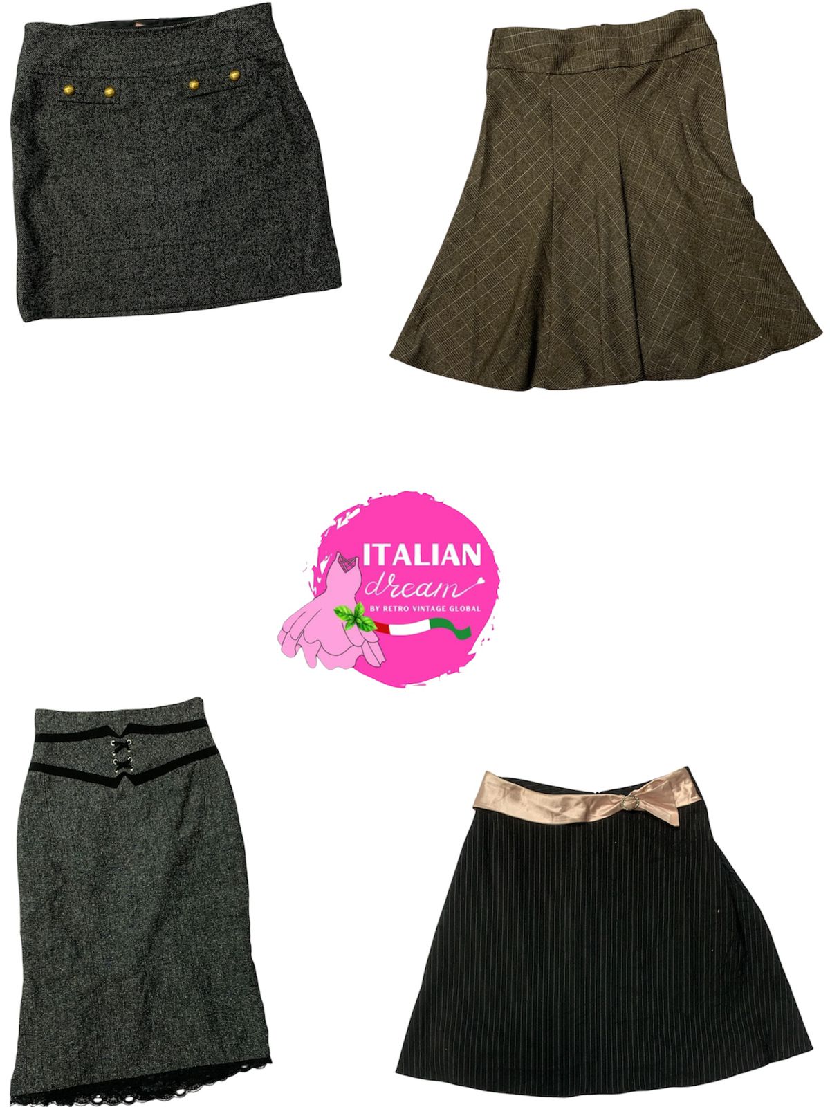 Y2K unique wool skirts