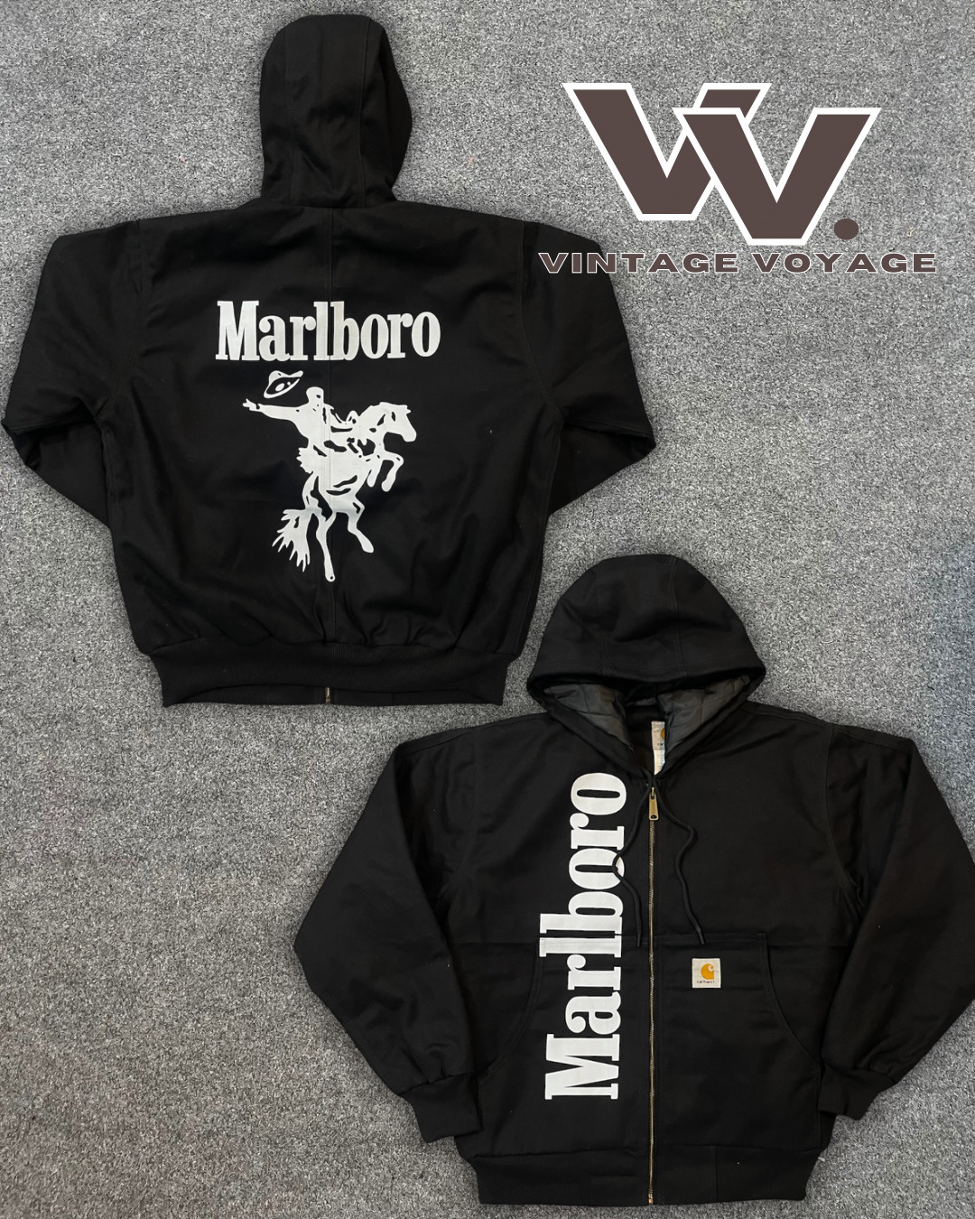 Jaquetas Ativas Pretas Rework Carhartt x Marlboro - #15825