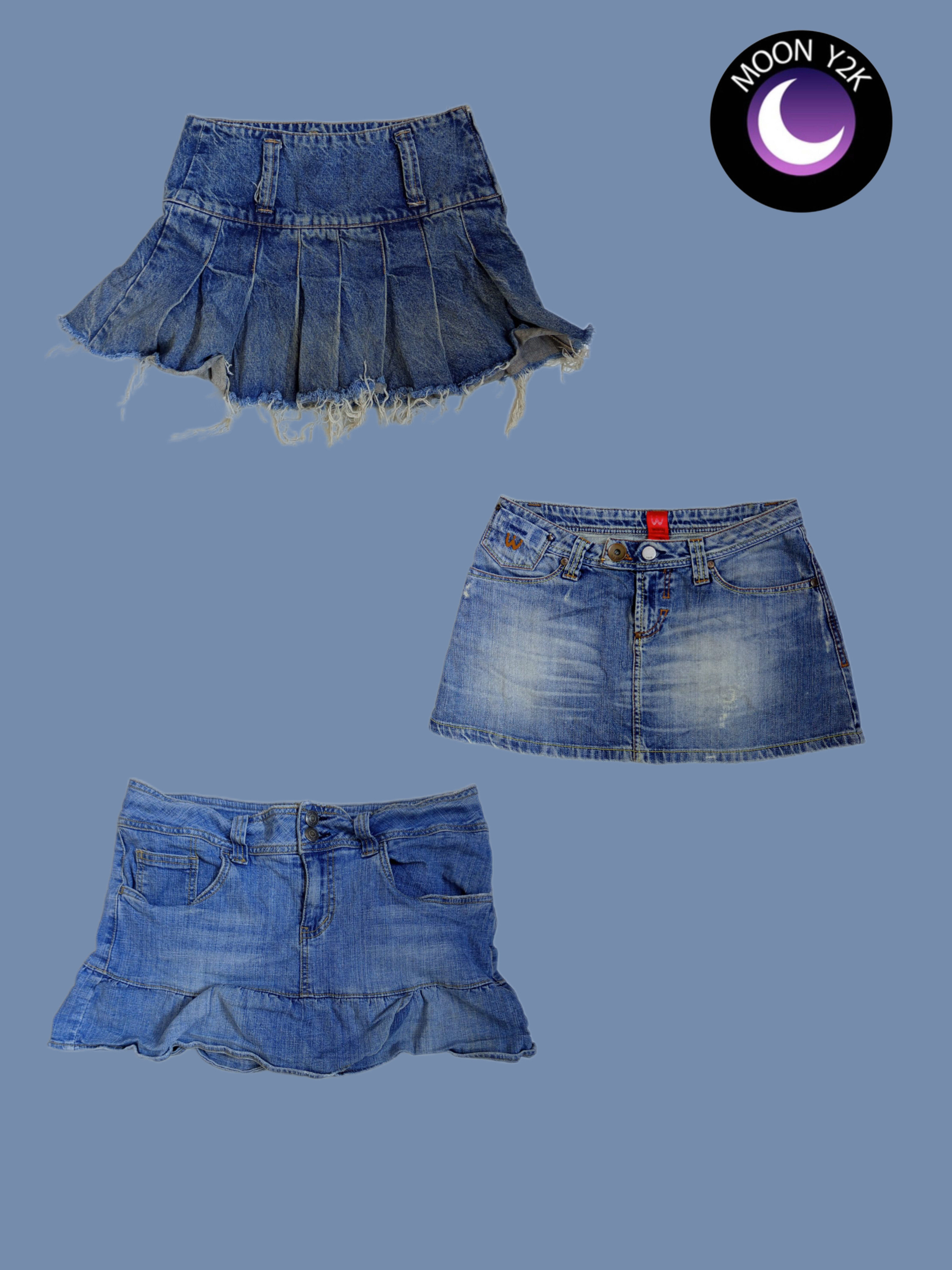Minissaias de Jeans Retro Y2K Micro (M- 536)