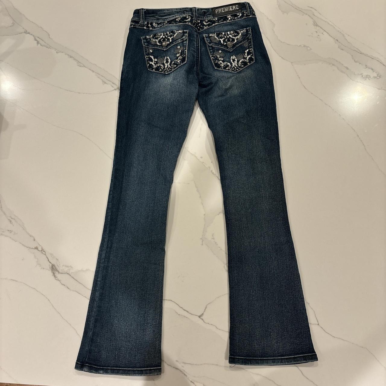 Jeans Y2K com embellishments
