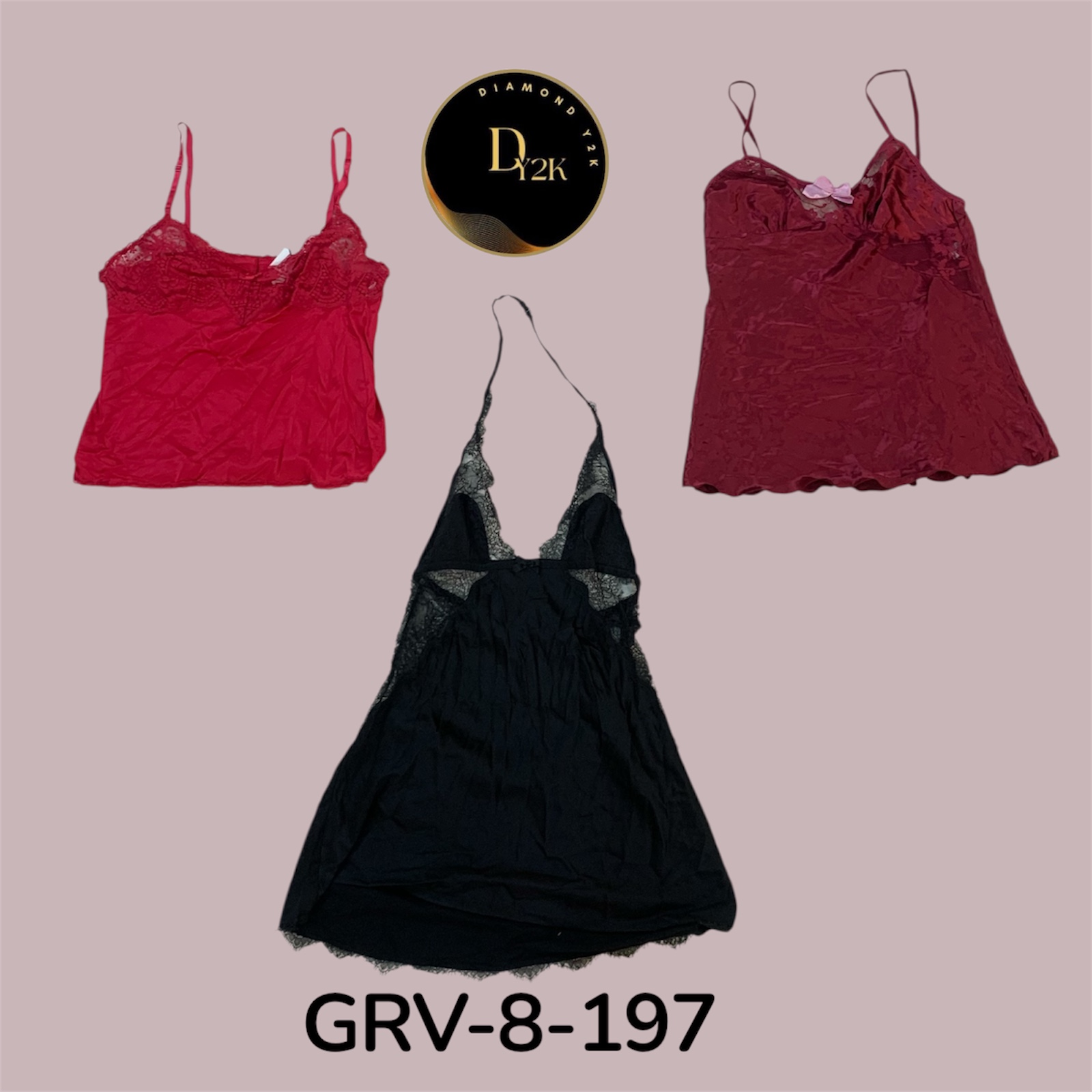Camisetas vermelho e preto Y2K (GRV-8-197)