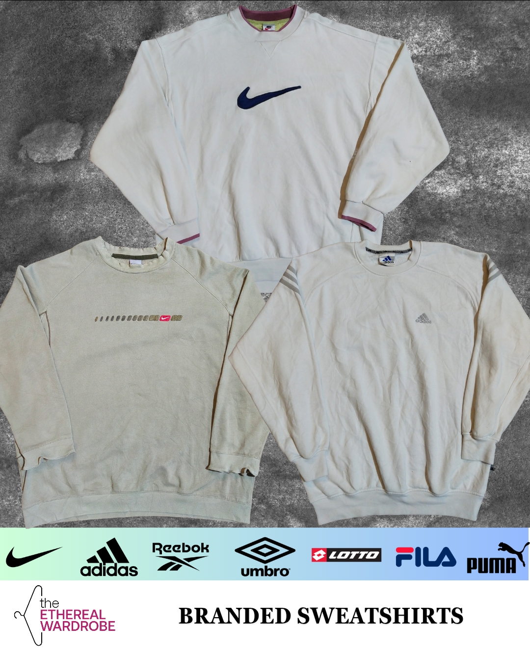 Branded Sweatshirts including Nike, Adidas, Reebok, Umbro, Lotto, Fila and Puma (RN#1244)