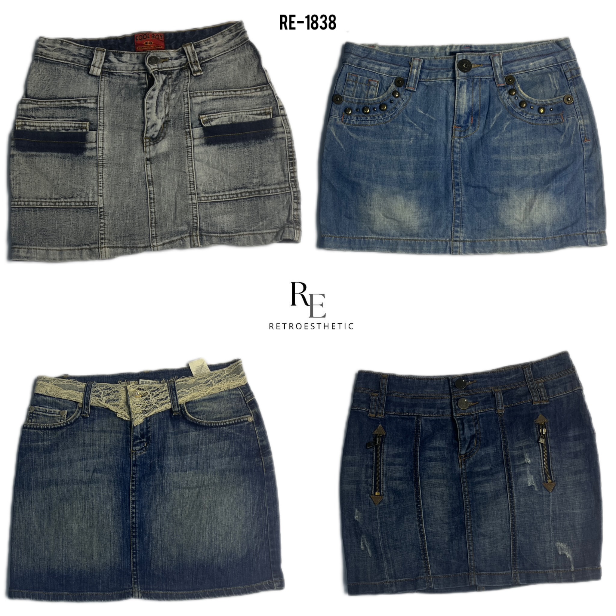Y2K Paris Hilton Denim Mini Skirts (RE-1838)