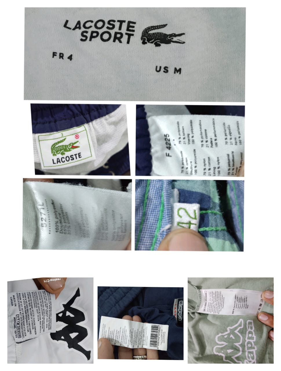 Kappa and  Lacoste mix shorts