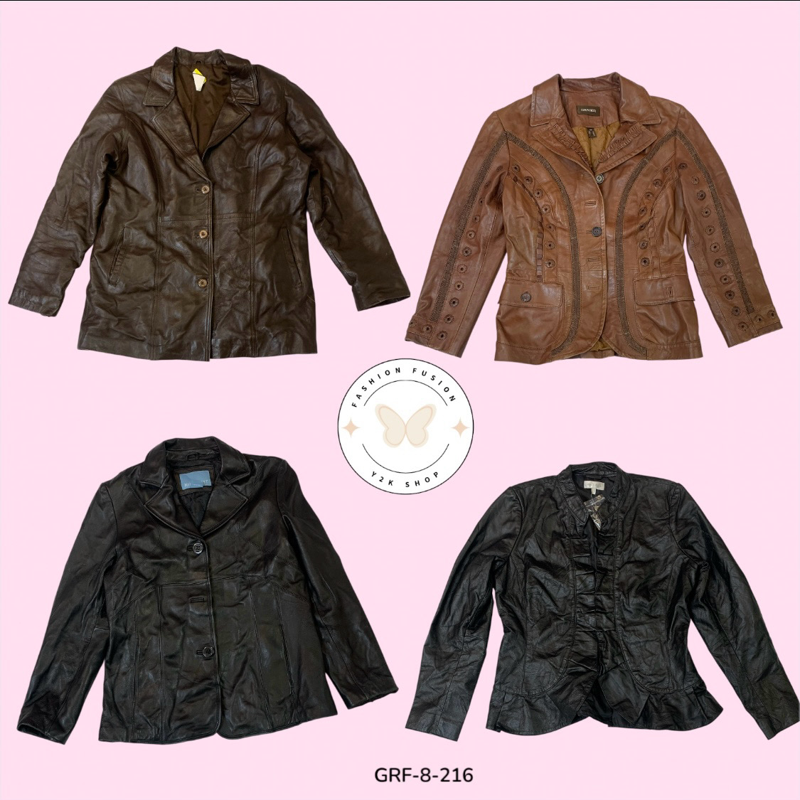 Authentic Y2K Leather Jacket – Rare 2000s Streetwear Fashion (GRF-8-216)
