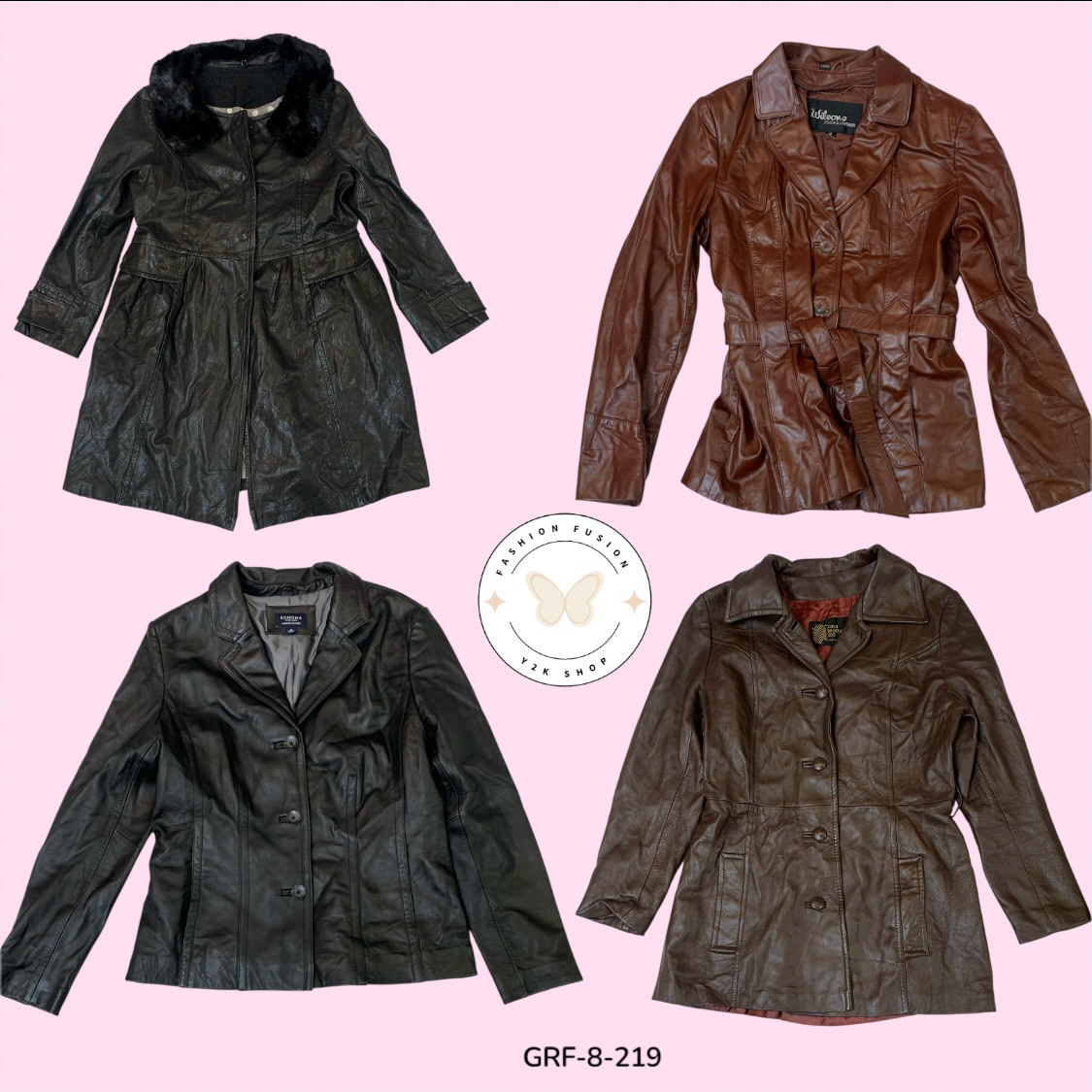 Authentic Y2K Leather Long Coat – Retro 2000s Fashion Staple (GRF-8-219)