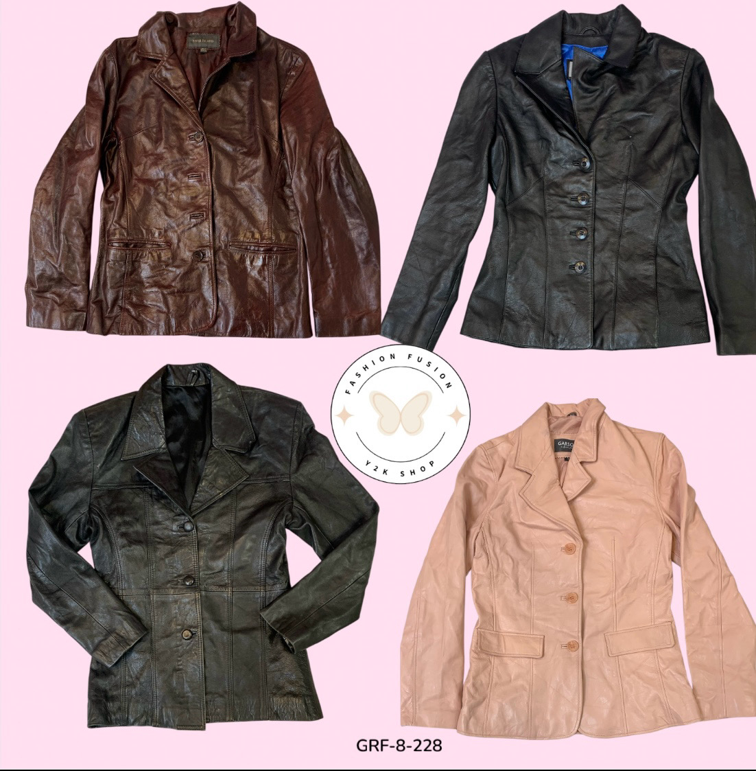 Rare Y2K Leather Jacket – Iconic Early 2000s Streetwear (GRF-8-228)