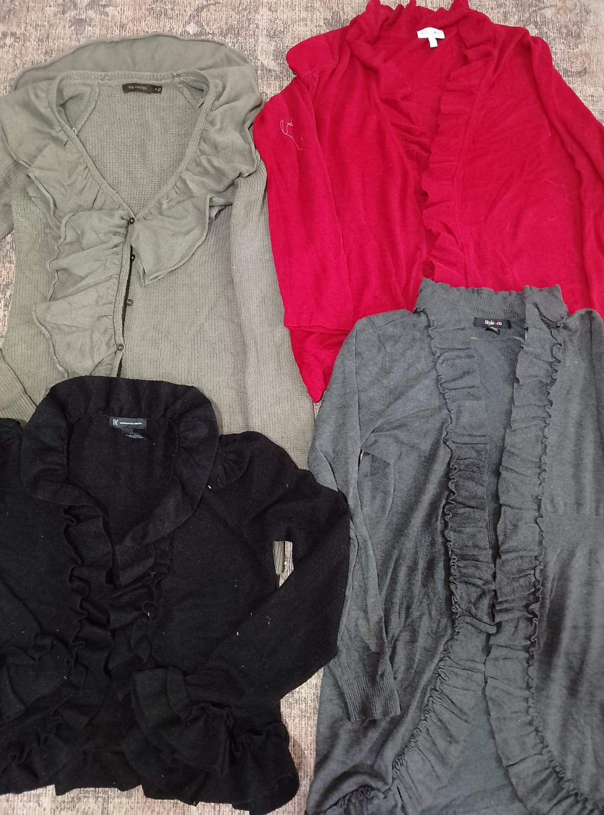 IQ0479 Y2K Ruffles Cardigans Sweaters