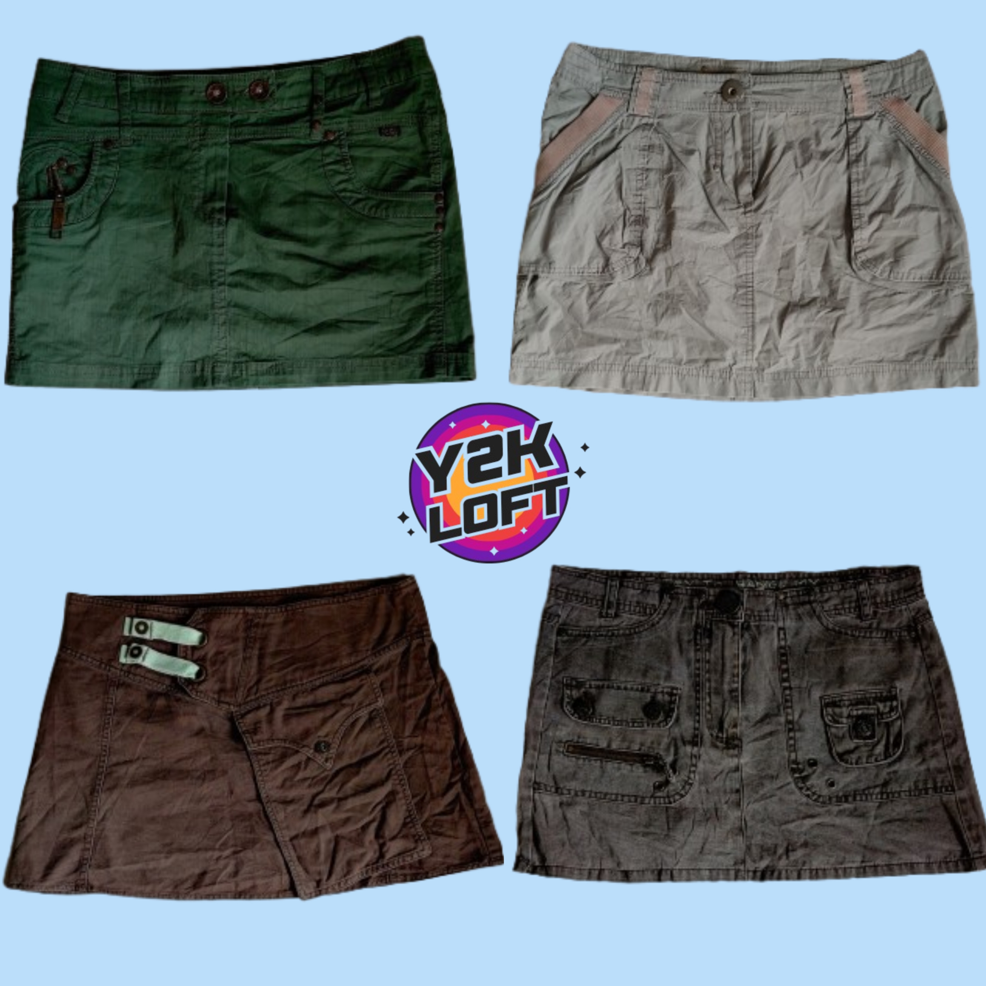 Gonne Mini Cargo Y2K Mix