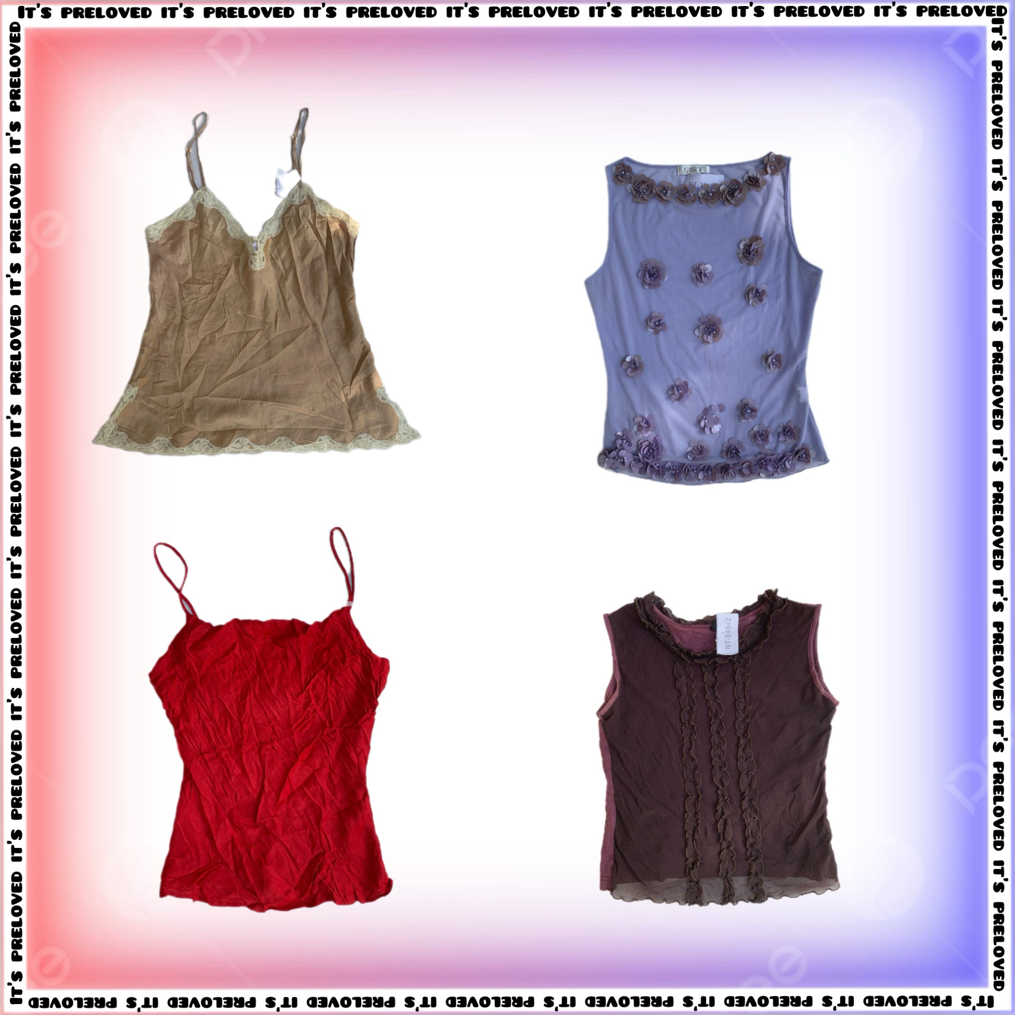 Top em Renda com Babados, Contas e Rede Mix-(SS-1146
