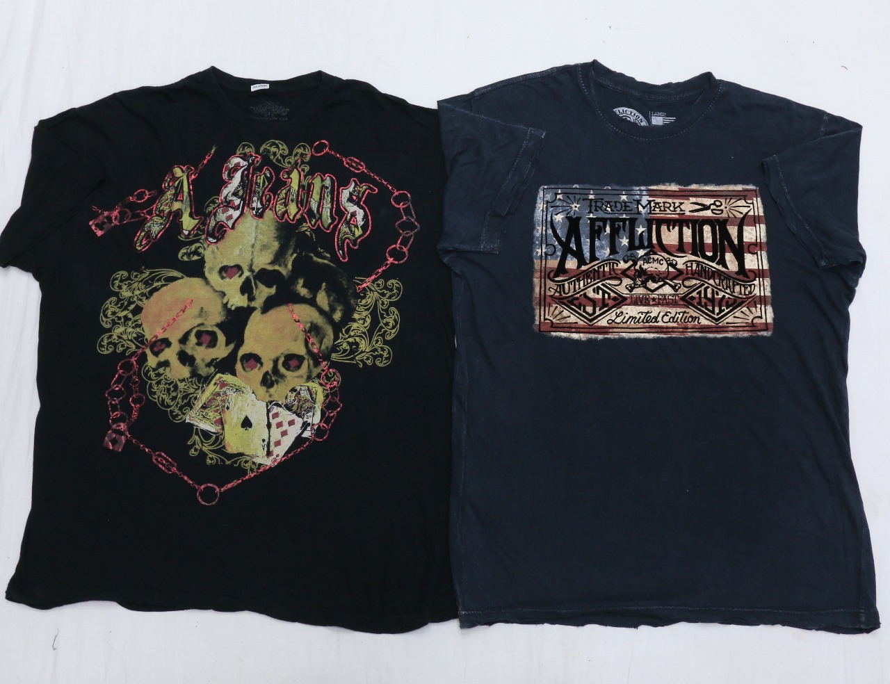 CR4893 ヴィンテージ スカル Tシャツ