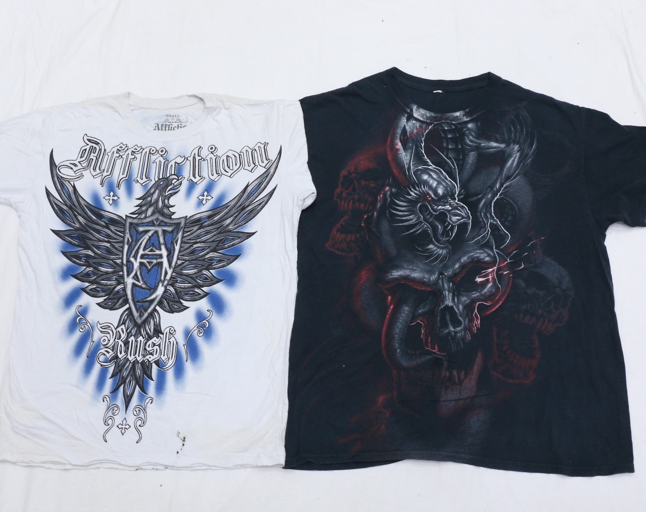CR4896 ヴィンテージ スカル Tシャツ