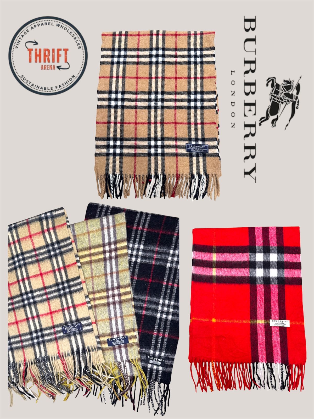 T1292 Burberry Scaves 🧣 100% Authentic Cashmere/Wool