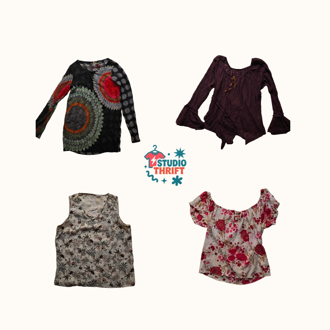 Y2K Boho Romantic Mesh Tops