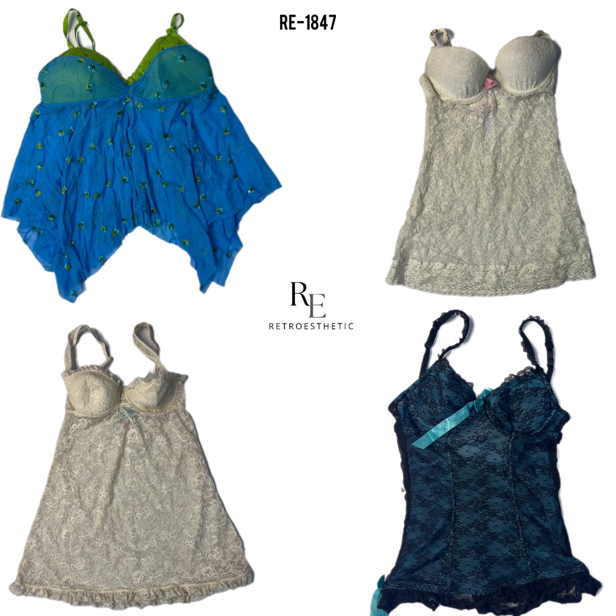 Y2K Soft Girl Tops Baby Dolls (RE-1847)