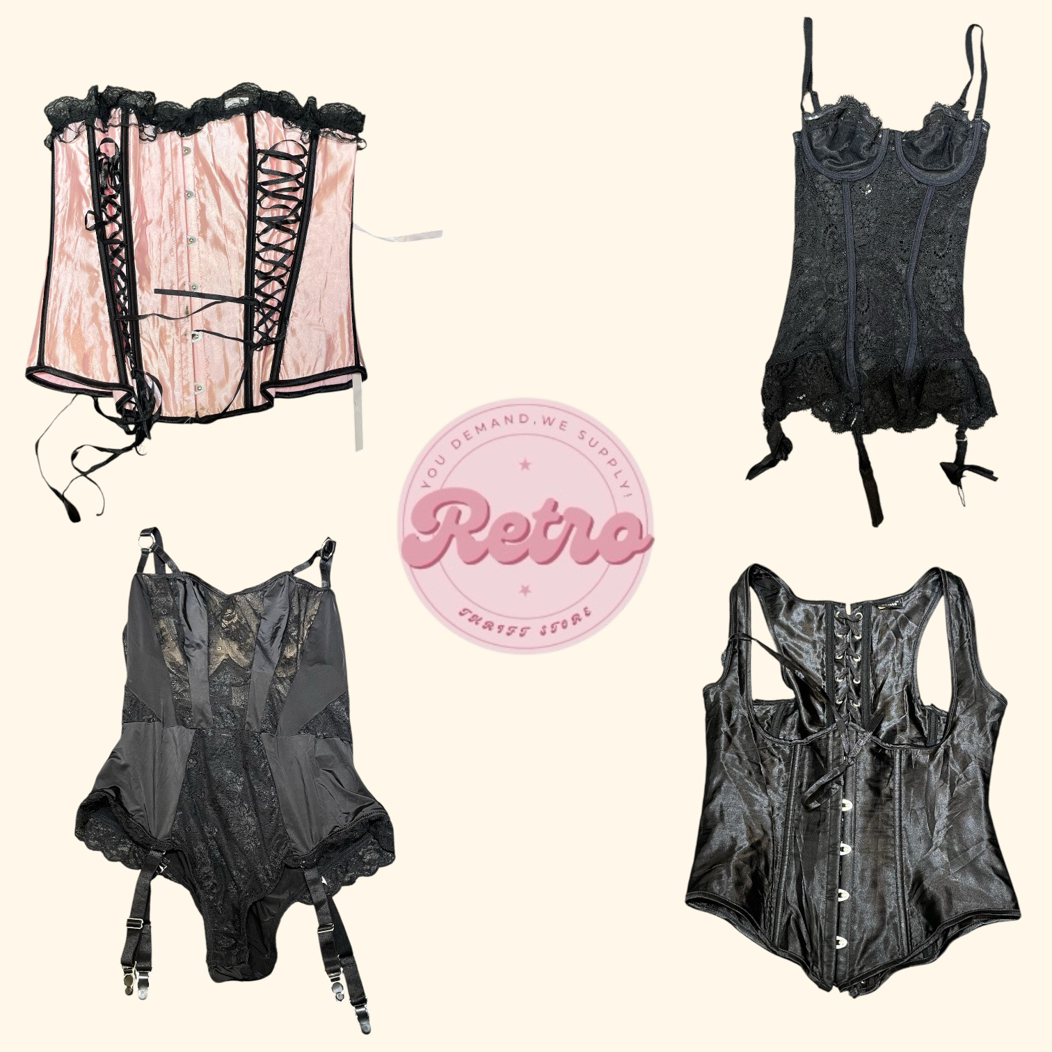 Y2k lace and satin corset collection