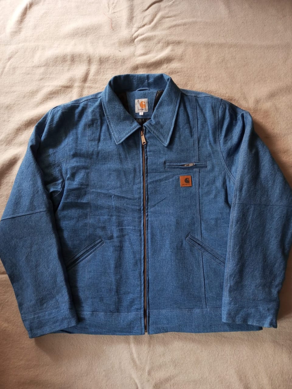 Denim blue Carhartt rework style Detroit jacket