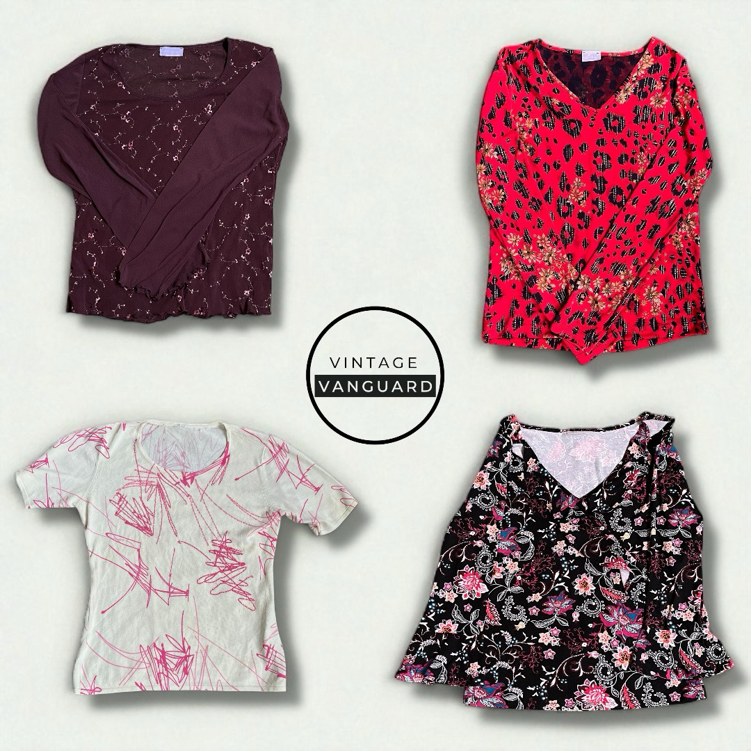 Y2K Retro Bloom Bluse